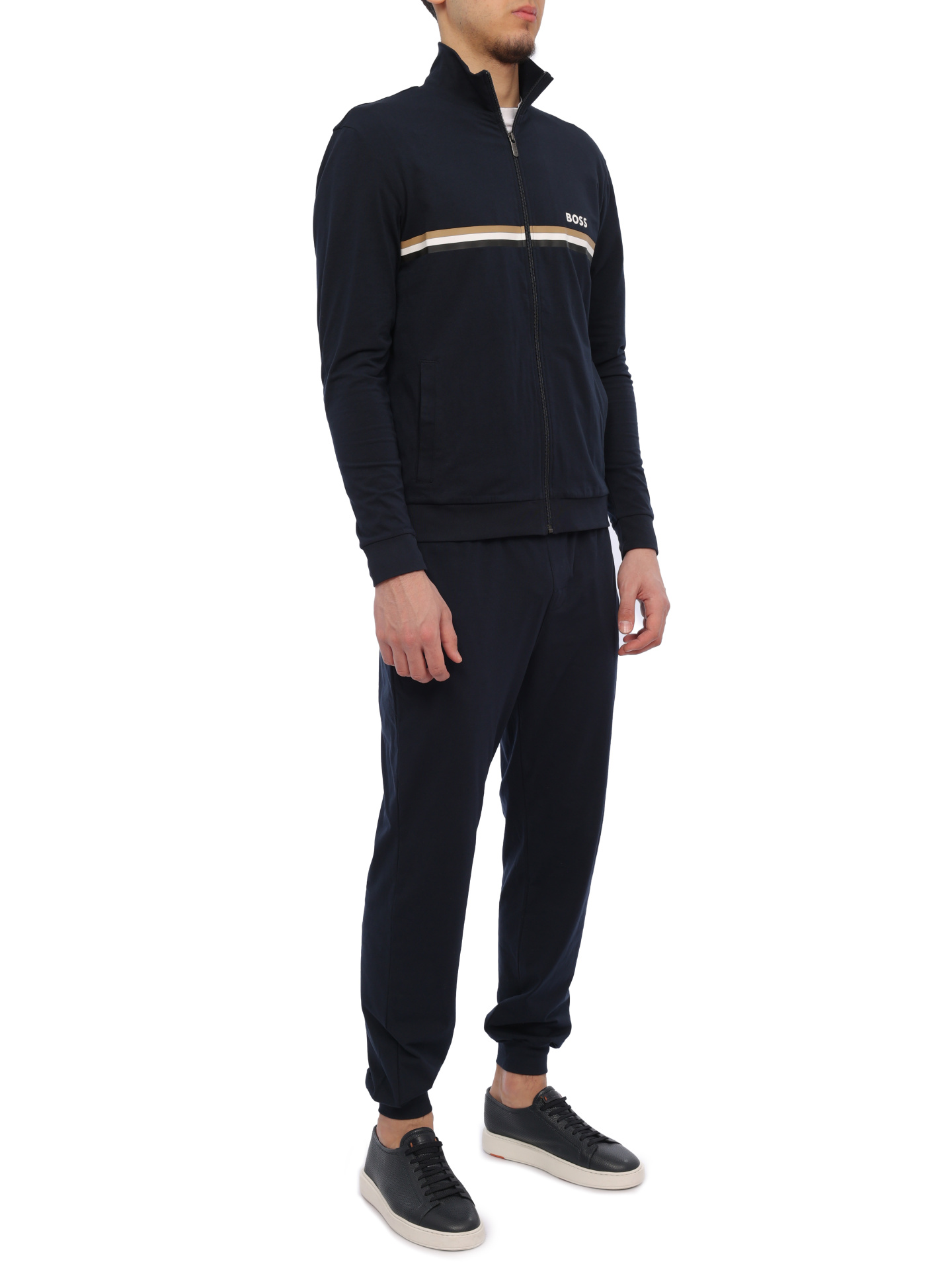 Костюм спортивный Boss 50511020 403 темно-синий мужской с полоской — купить в интернет-магазине Verdistore
