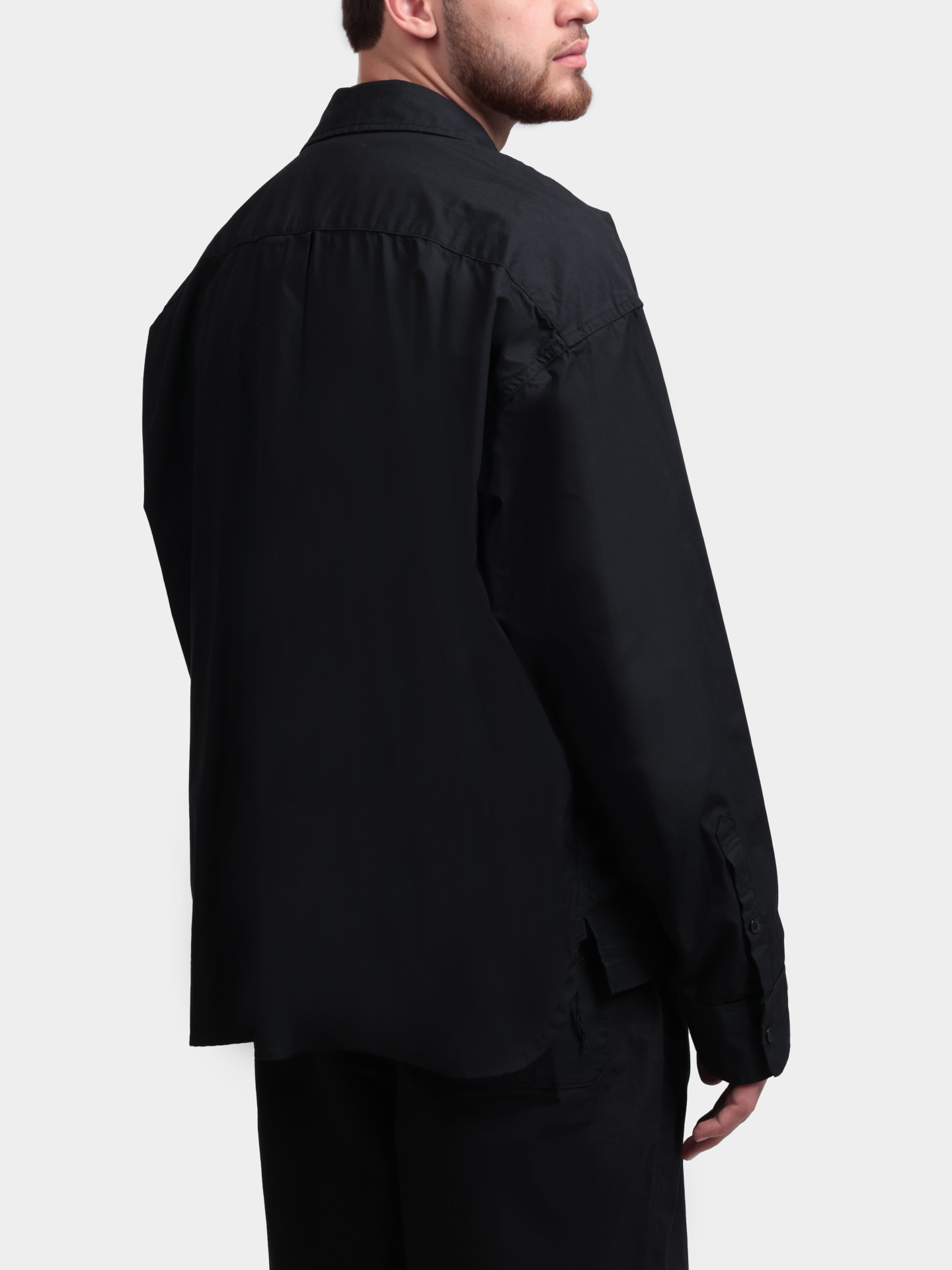 Рубашка MAISON MIHARA YASUHIRO I12SH011 BLACK черная мужская с карманом — купить в интернет-магазине Verdistore