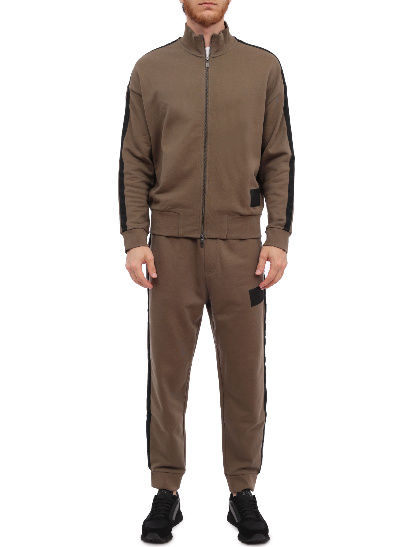 Мастерка Armani Exchange 6RZMLM ZJ4XZ 1784 мужская хлопковая с лампасами — купить в интернет-магазине Verdistore
