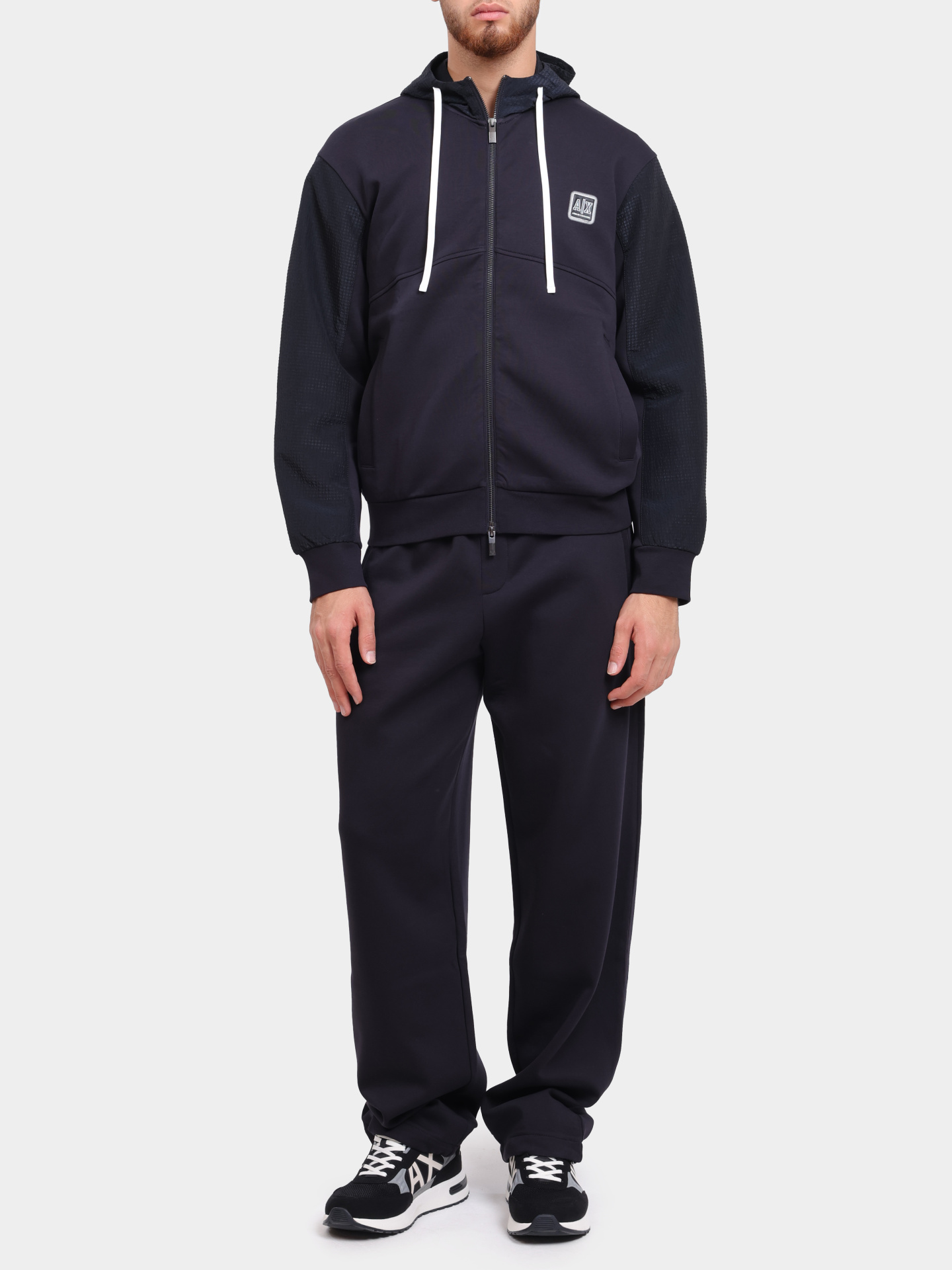 Мастерка Armani Exchange XM000480 AF10818 UB101 темно-синяя мужская с логотипом — купить в интернет-магазине Verdistore