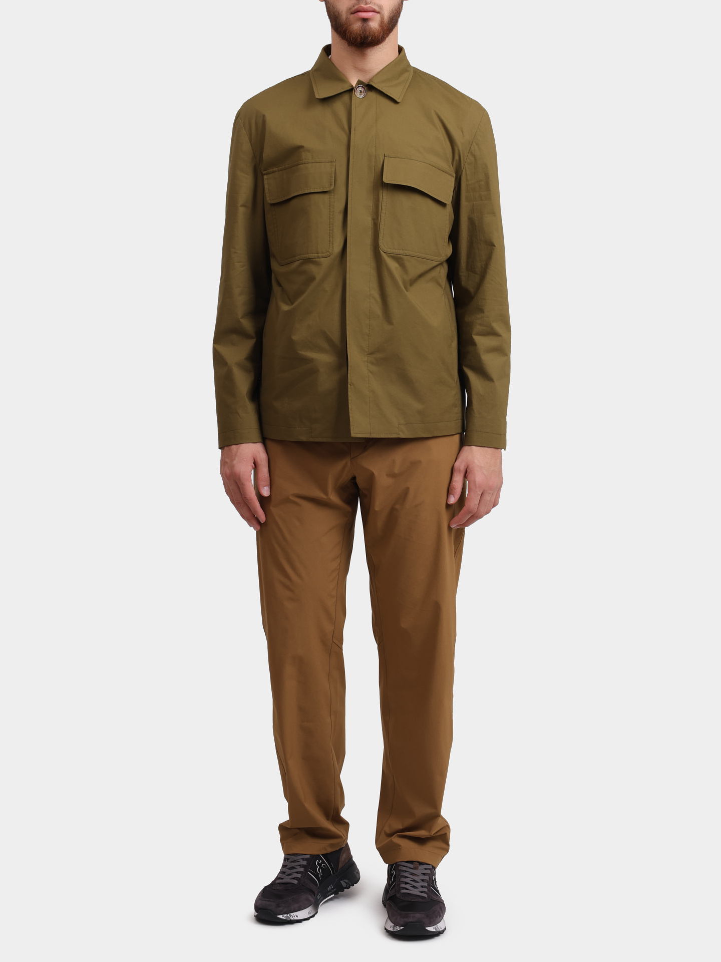 Рубашка EQANSEL SK62427 500 оливковая хлопковая — купить в интернет-магазине Verdistore