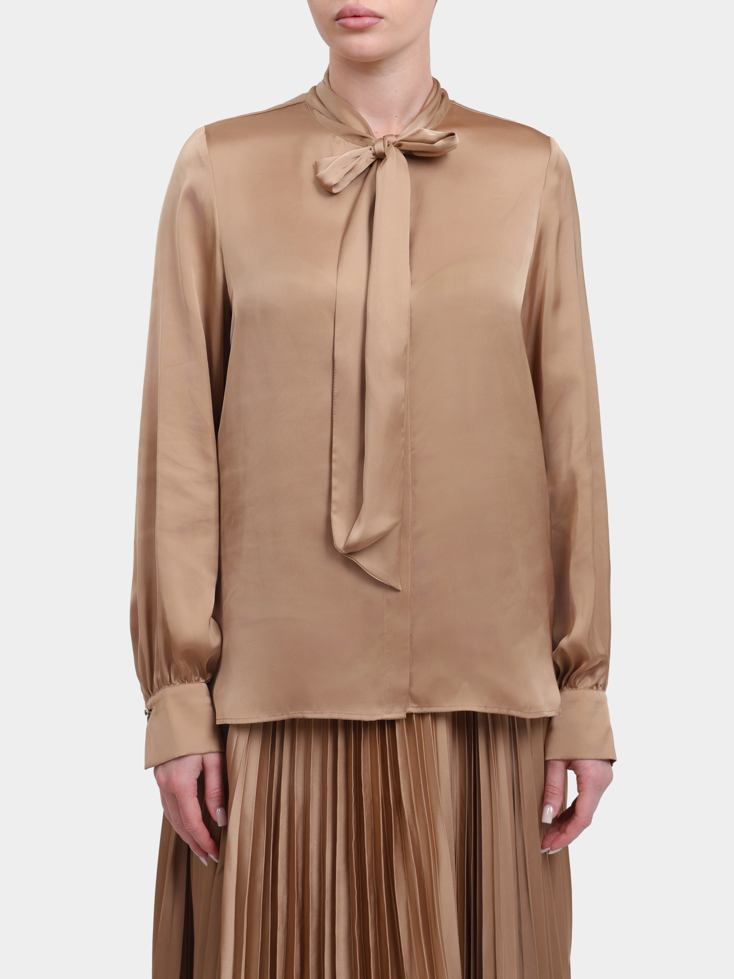 Блузка 58 254B58Bow 10019211 268 бежевая женская  — купить в интернет-магазине Verdistore