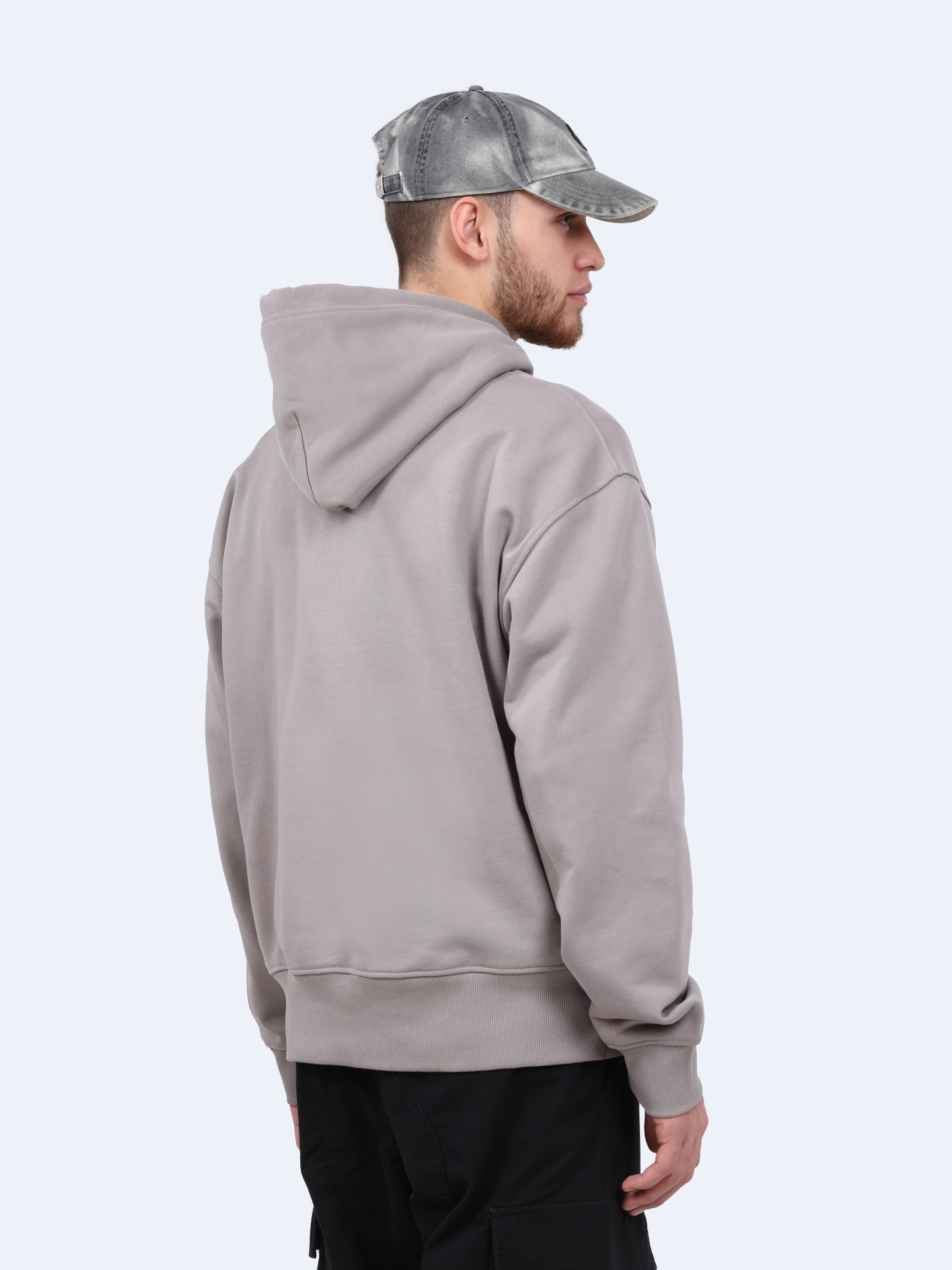 Худи Diesel A098560BMBJ9BX серое мужское из хлопка — купить в интернет-магазине Verdistore