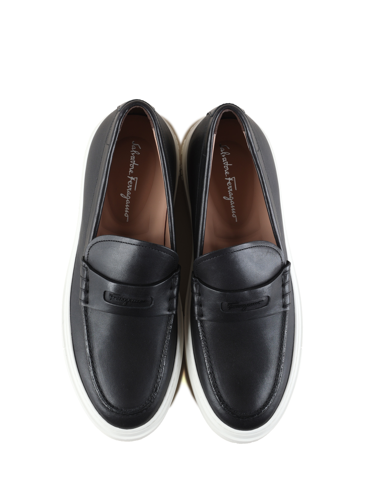 Лоферы Z-07511593E кожаные на высокой белой подошве  — купить в интернет-магазине Verdistore