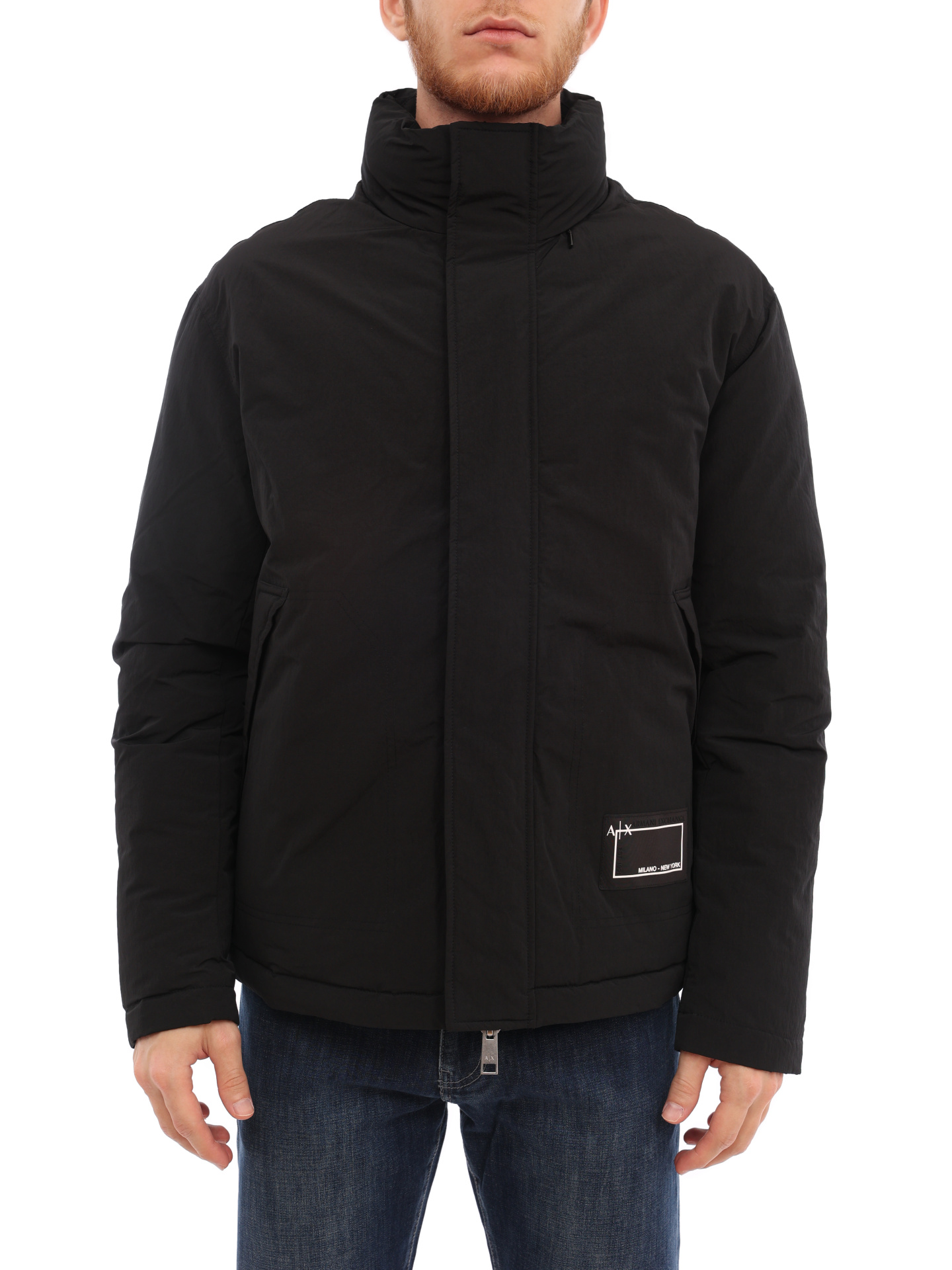 Пуховик Armani Exchange 6LZB32 ZNUKZ 1200 черный мужской с воротом-стойкой — купить в интернет-магазине Verdistore