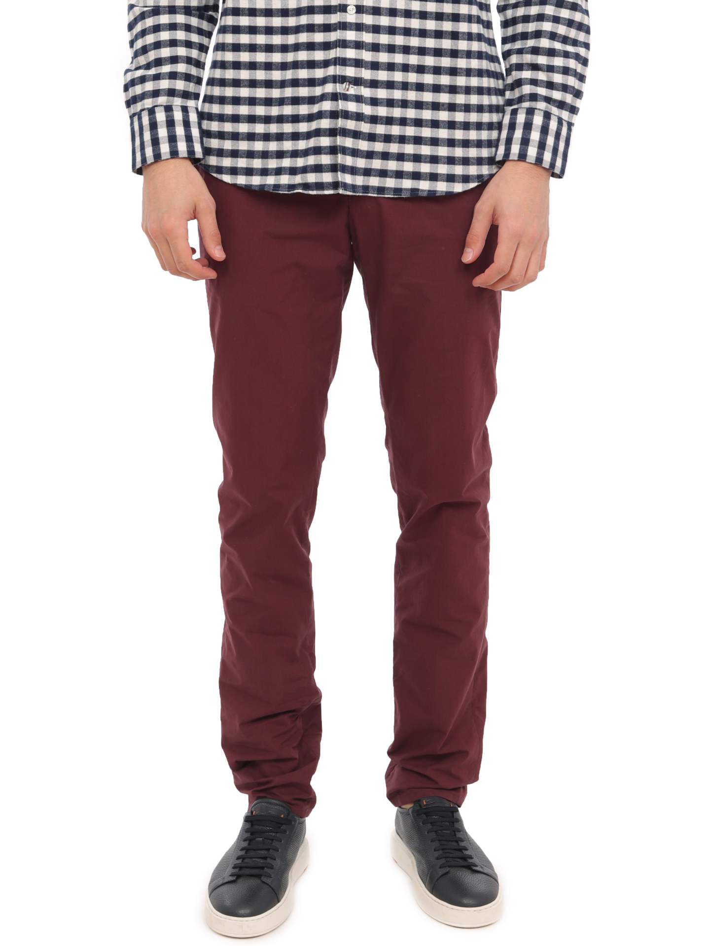 Брюки Brunello Cucinelli M017PR1050 бордовые мужские хлопковые — купить в интернет-магазине Verdistore