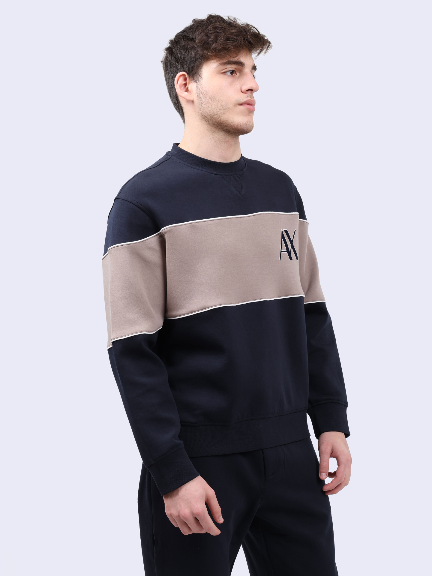 Свитшот Armani Exchange 6DZMJM ZJZGZ 1510 контрастный мужской — купить в интернет-магазине Verdistore