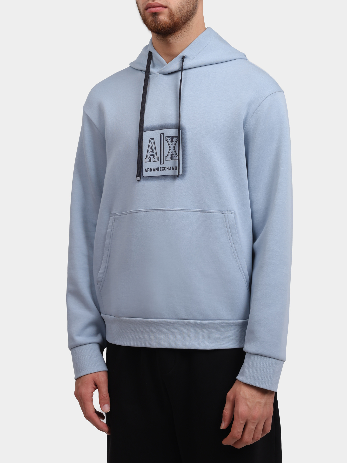 Худи Armani Exchange XM000482 AF10818 U9287 голубое мужское — купить в интернет-магазине Verdistore