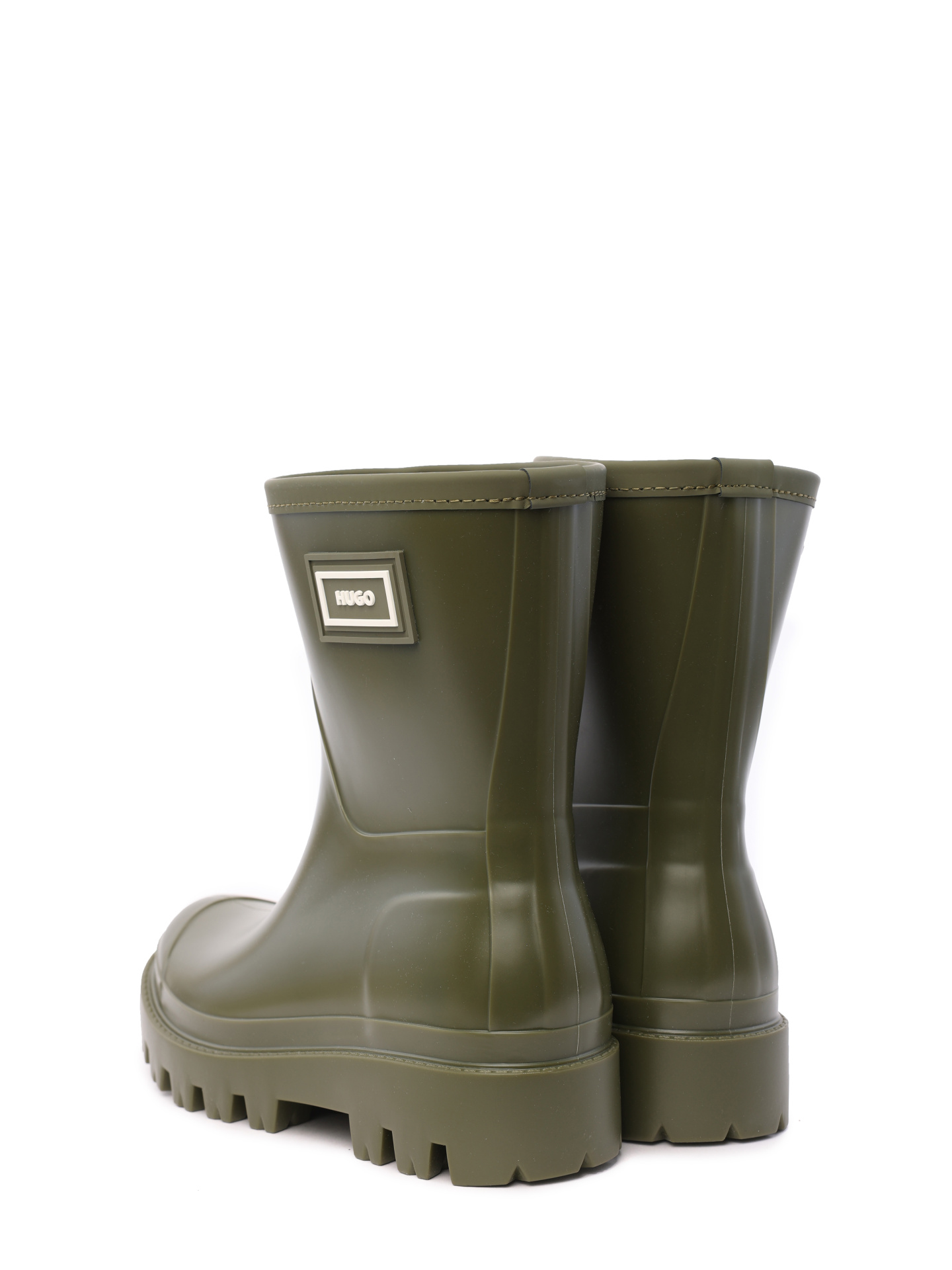 Резиновые полусапоги Hugo темно-зеленые женские с логотипом — купить в интернет-магазине Verdistore