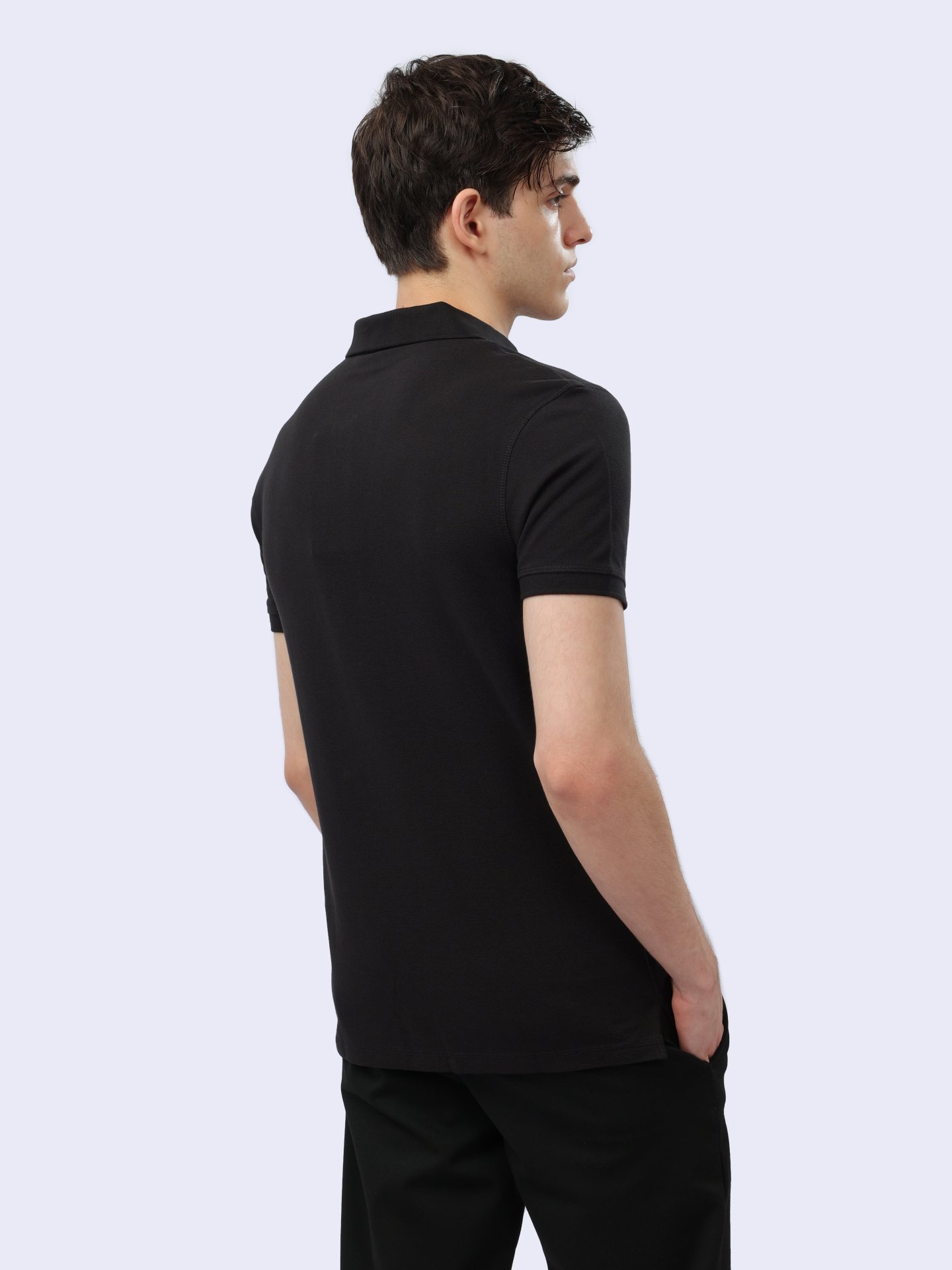 Поло Calvin Klein Jeans J30J323394 BEH черное мужское из хлопка — купить в интернет-магазине Verdistore
