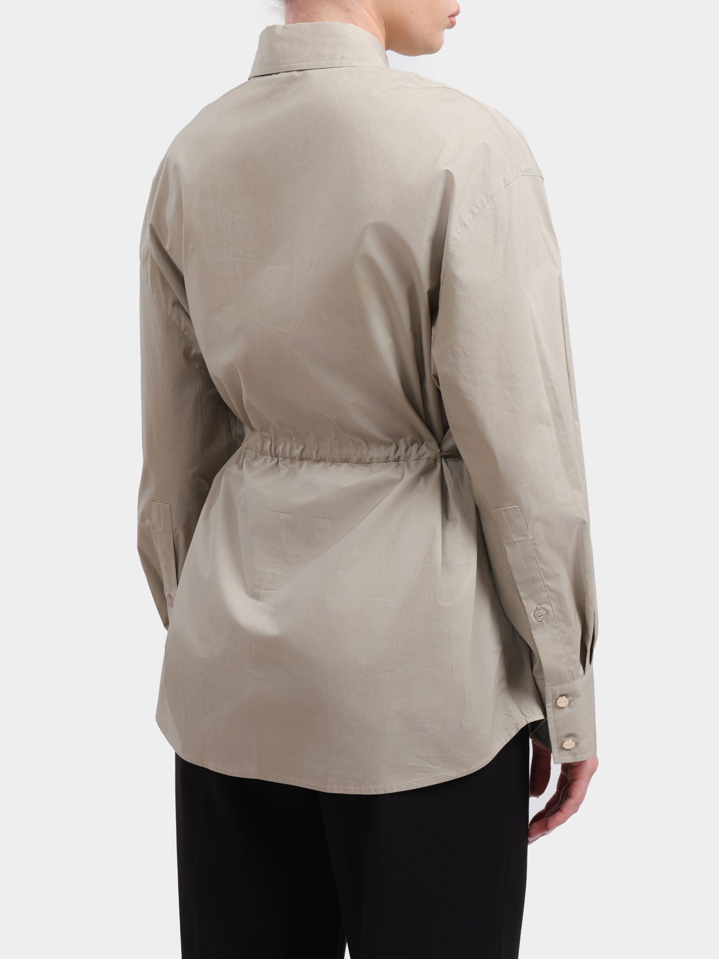 Рубашка Liu-Jo WHITE LABEL WA6324 T4853 61107 бежевая женская прямого кроя с поясом — купить в интернет-магазине Verdistore