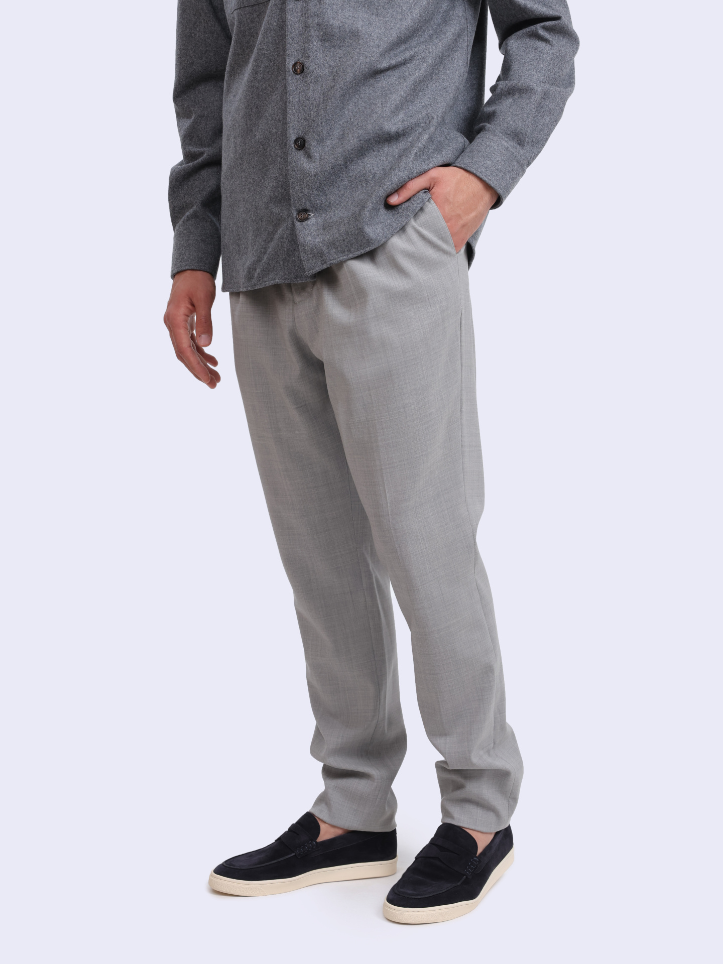 Брюки Brunello Cucinelli MH244B2033 C9100 светло-серые мужские шерстяные — купить в интернет-магазине Verdistore