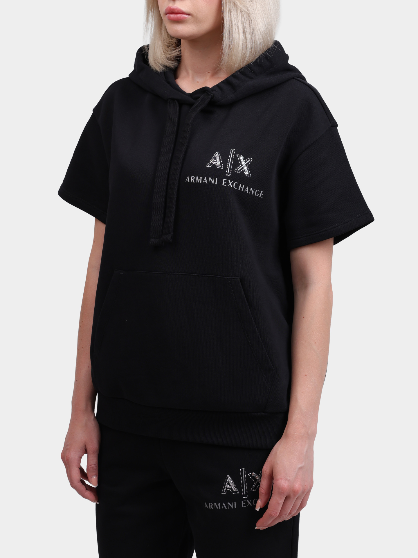 Худи Armani Exchange XW000161 AF11851 UC001 хлопковое женское — купить в интернет-магазине Verdistore