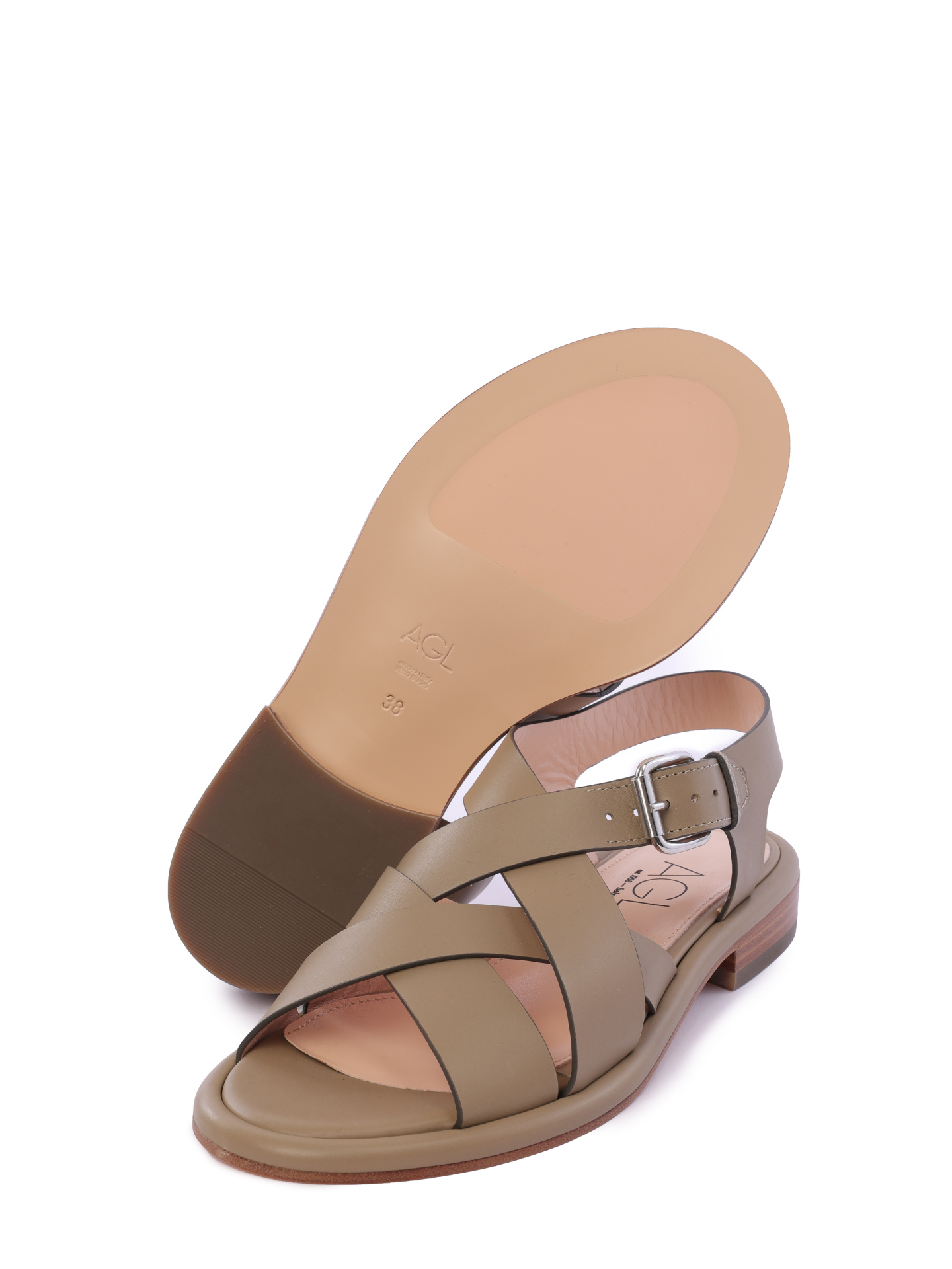 Сандалии AGL D629011PDWALDI 0411 хаки женские плетеные — купить в интернет-магазине Verdistore