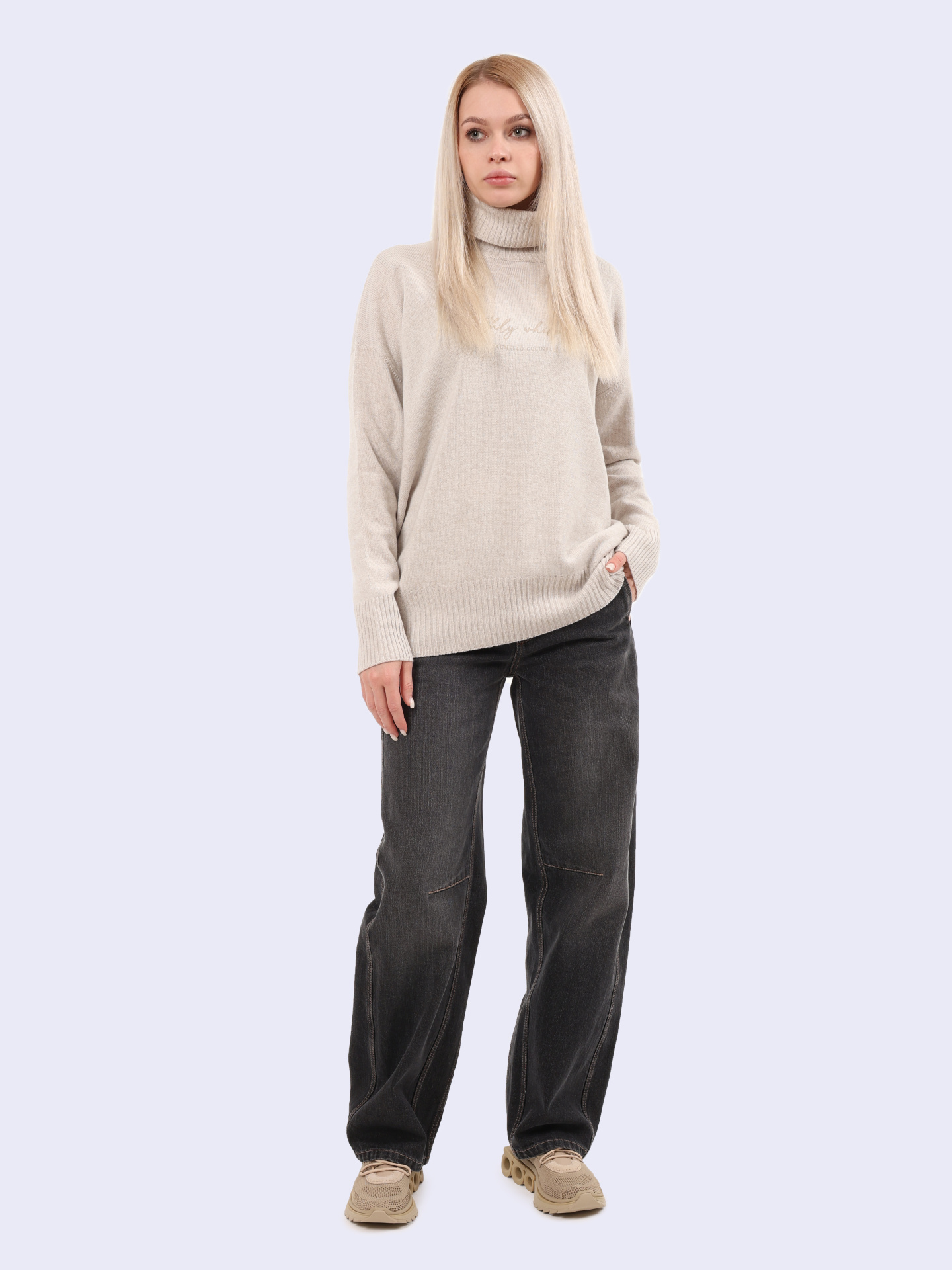 Свитер Brunello Cucinelli M16709403 C9610 бежевый женский — купить в интернет-магазине Verdistore
