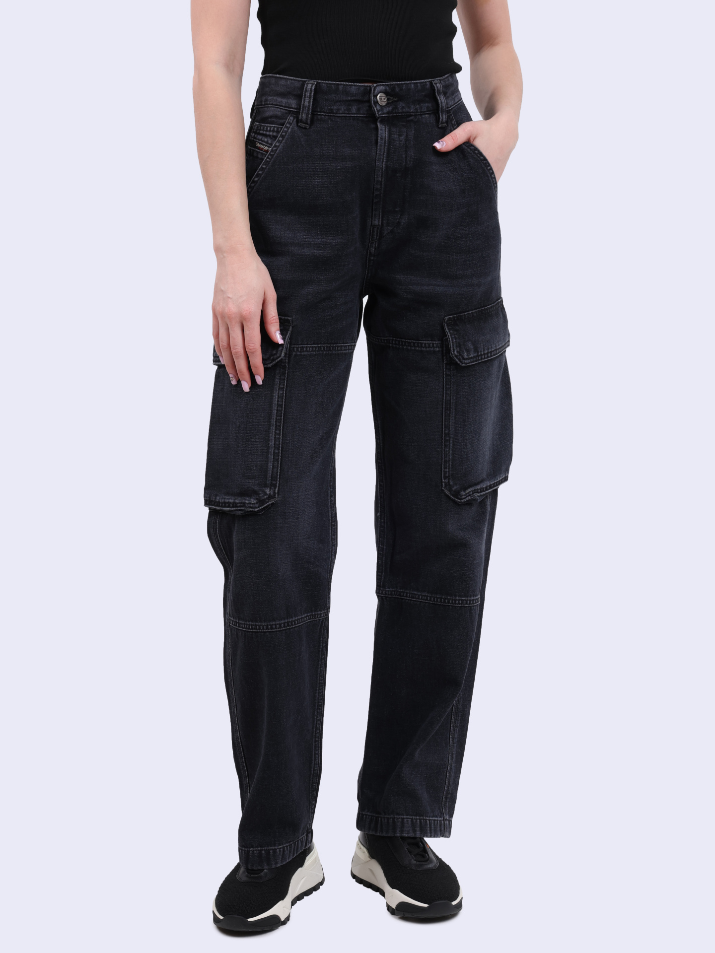 Джинсы-карго Diesel A16356007Z902 черные женские — купить в интернет-магазине Verdistore