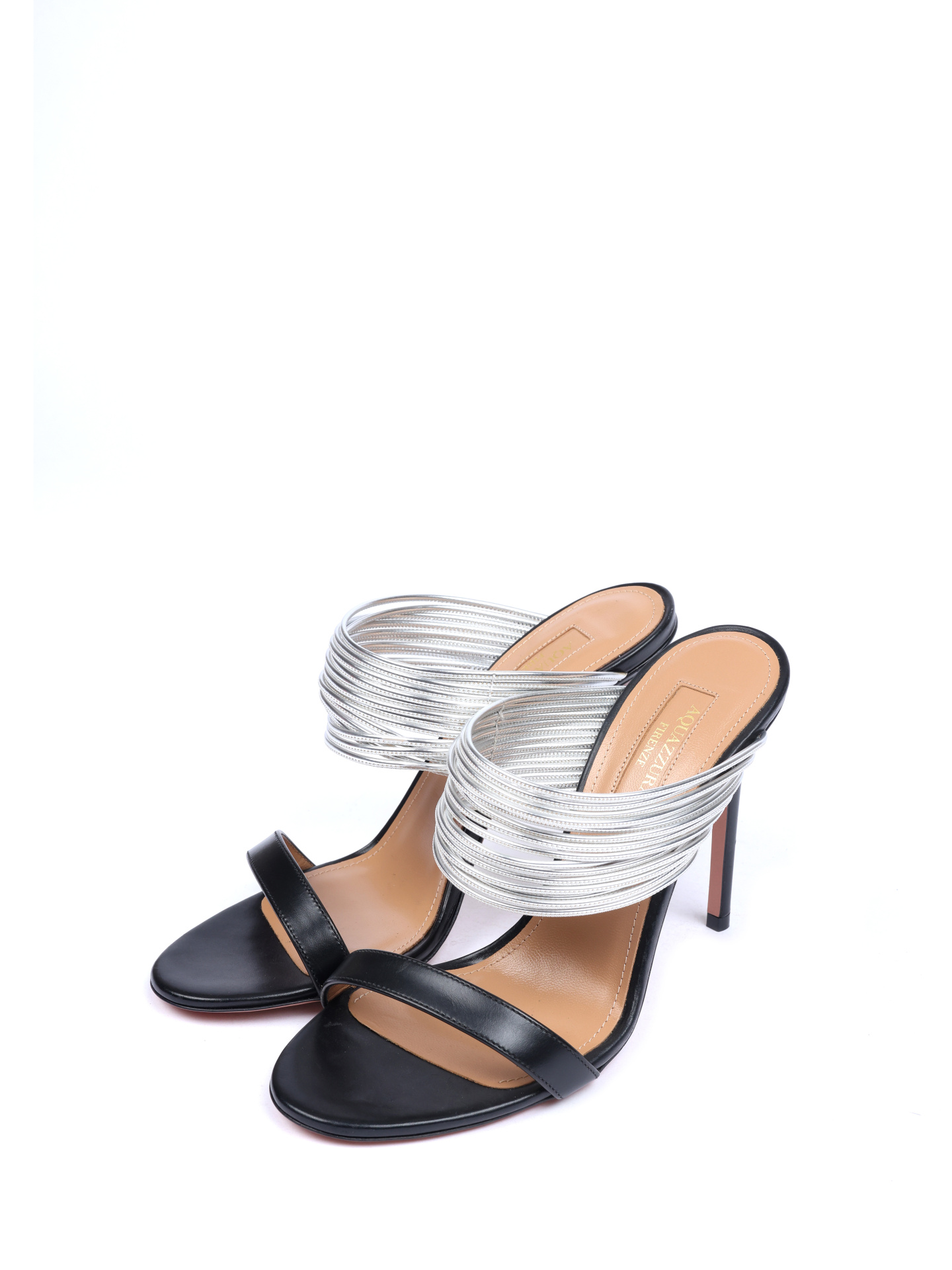 Босоножки Aquazzura RENHIGSO женские с серебристыми вставками — купить в интернет-магазине Verdistore