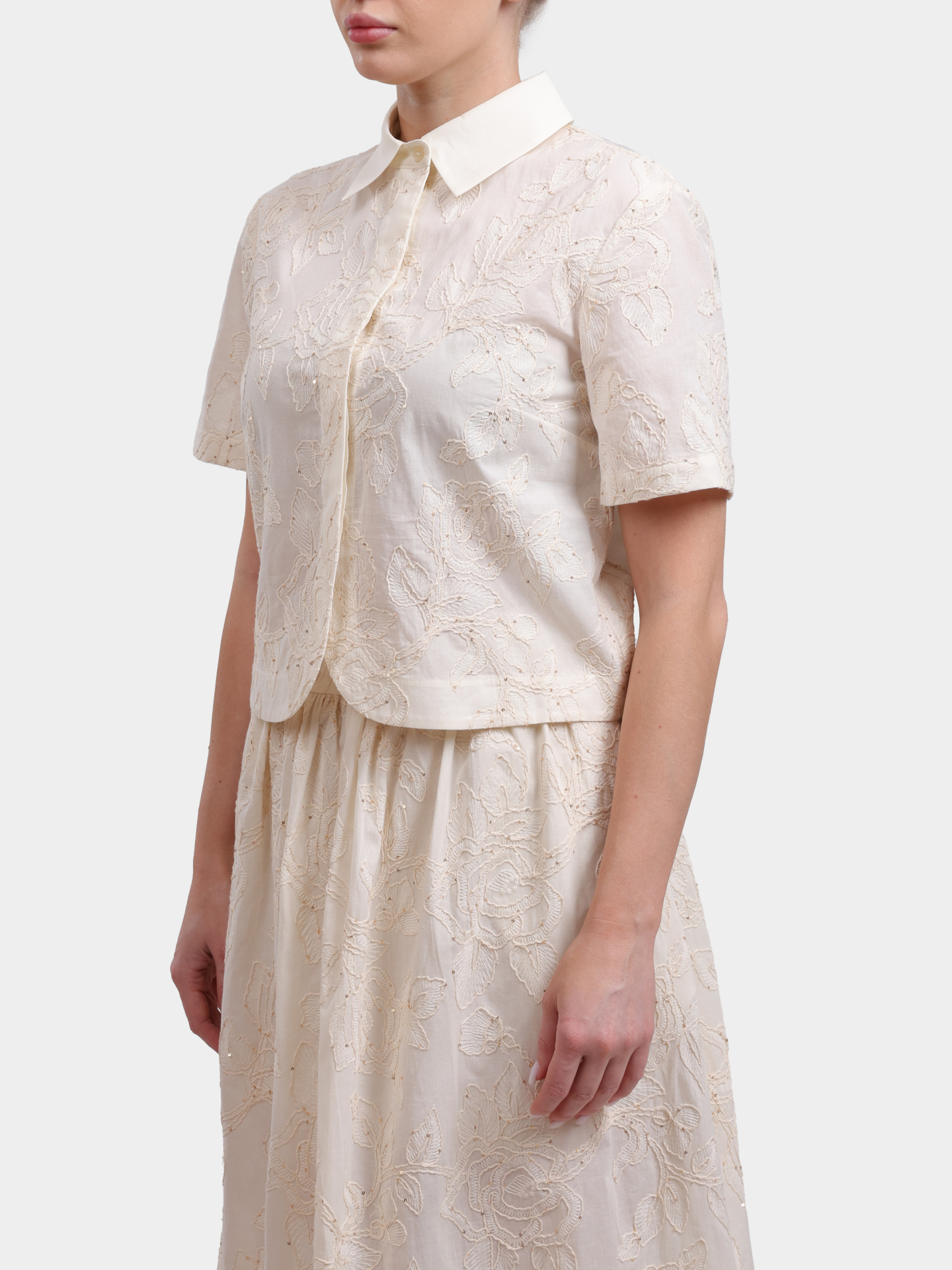 Рубашка Liu-Jo WA6508 T472A P9417 хлопковая женская с вышивкой — купить в интернет-магазине Verdistore