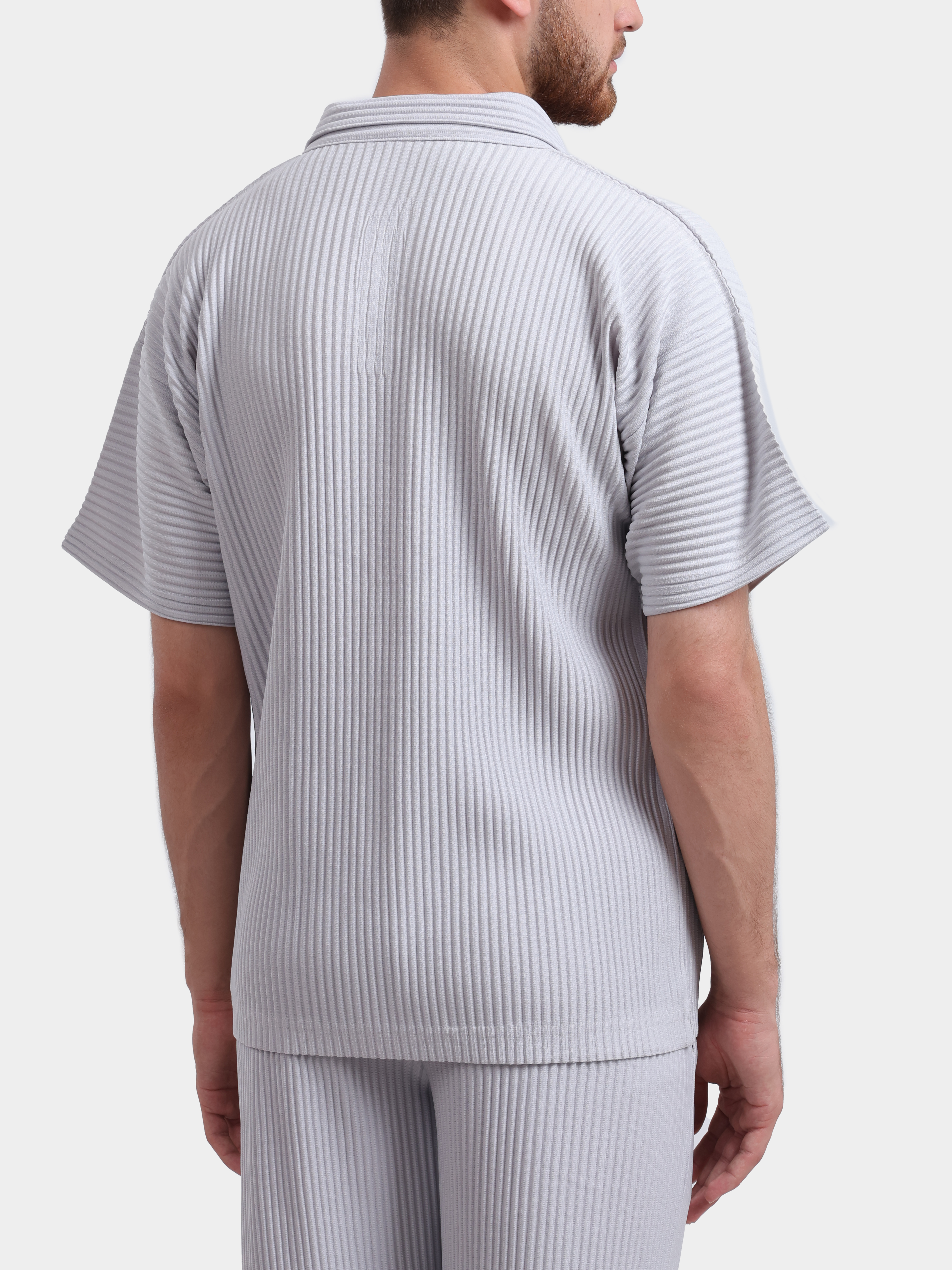 Поло Sphynx pleats 8476-2 серое мужское плиссированное  — купить в интернет-магазине Verdistore