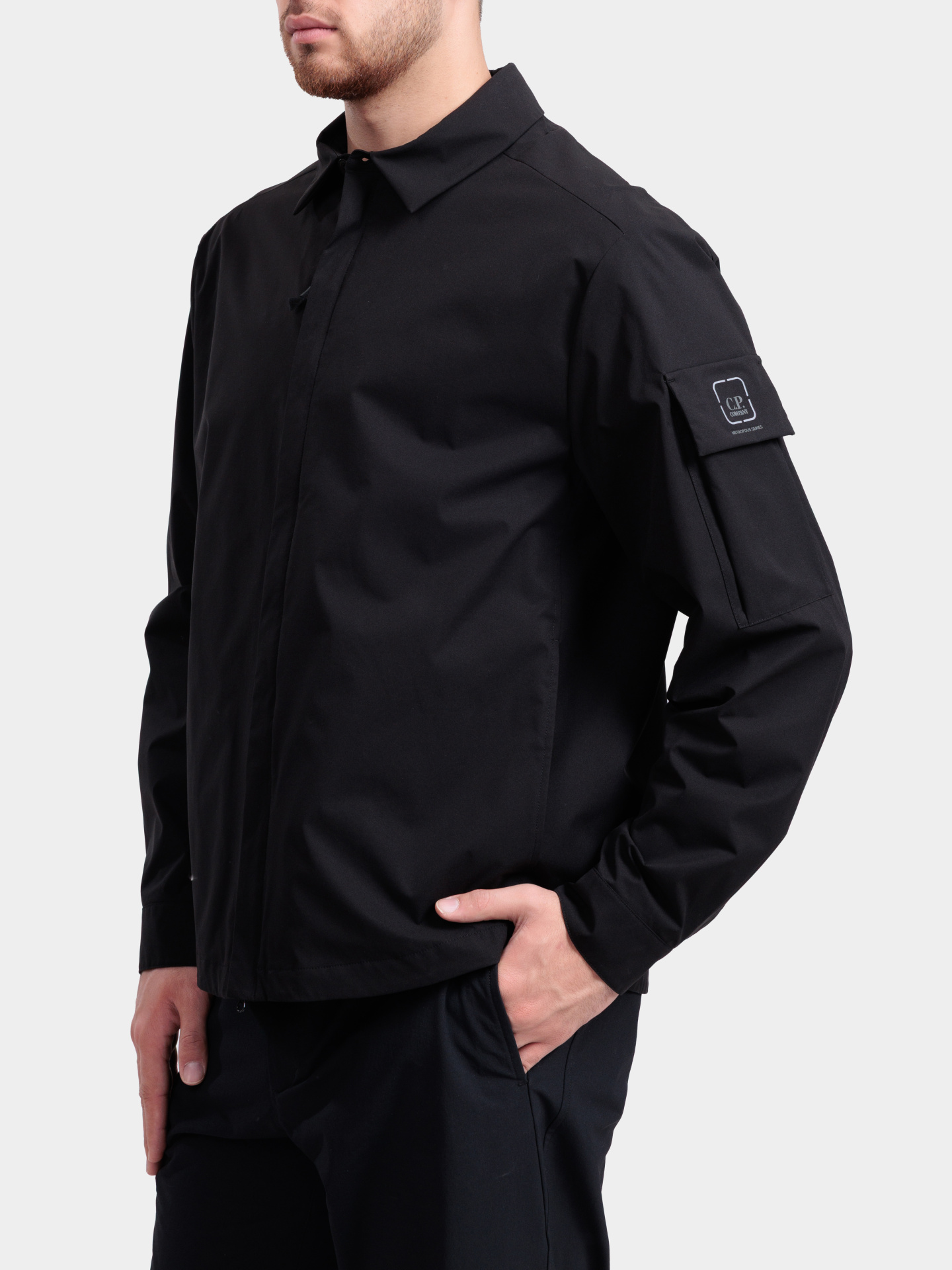 Куртка-рубашка C.P. Company 20CLOS006A 110264V 999 черная мужская на молнии — купить в интернет-магазине Verdistore