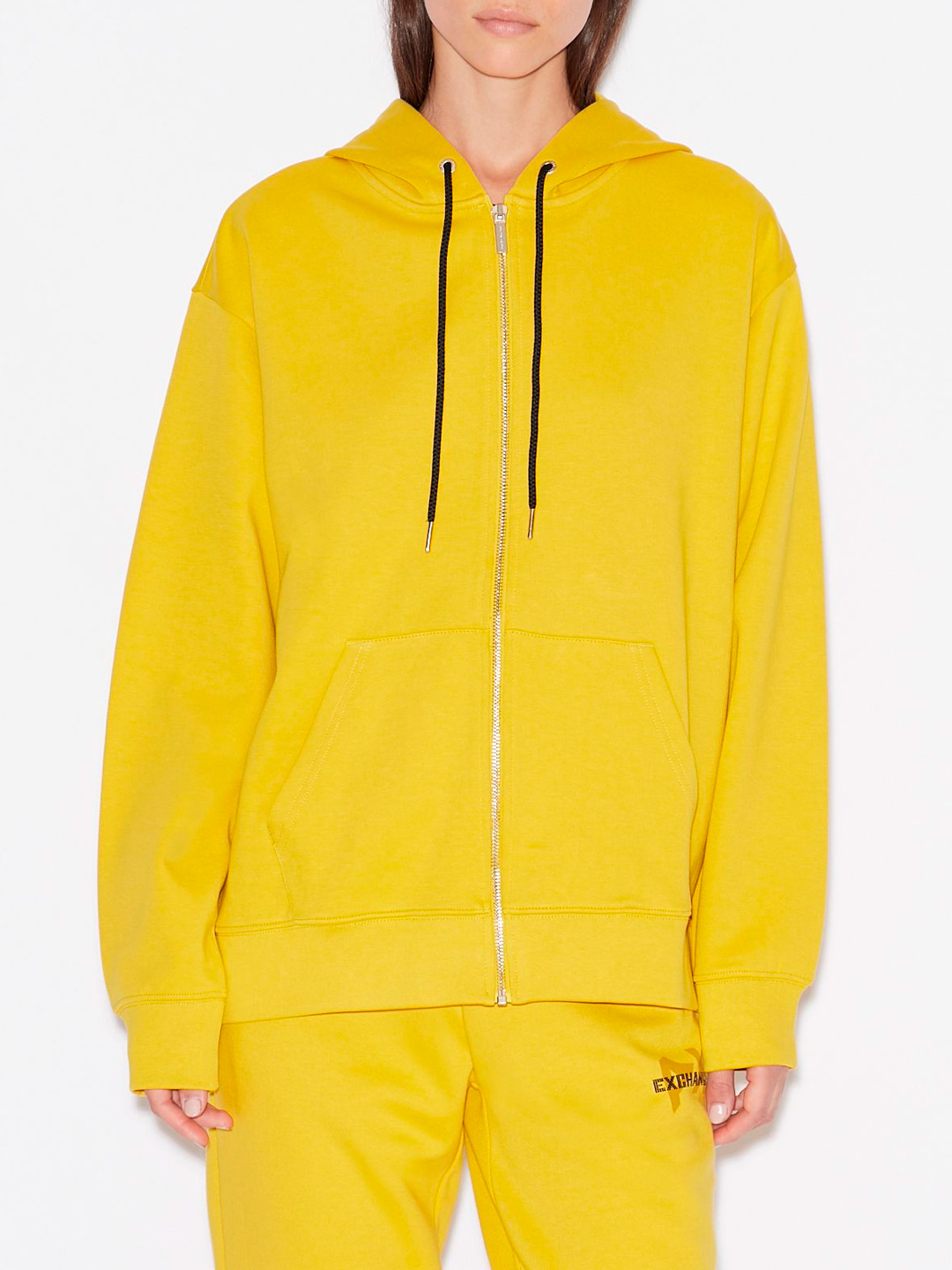 Мастерка Armani Exchange 6GYM70 1652 желтая женская с логотипом на спине — купить в интернет-магазине Verdistore