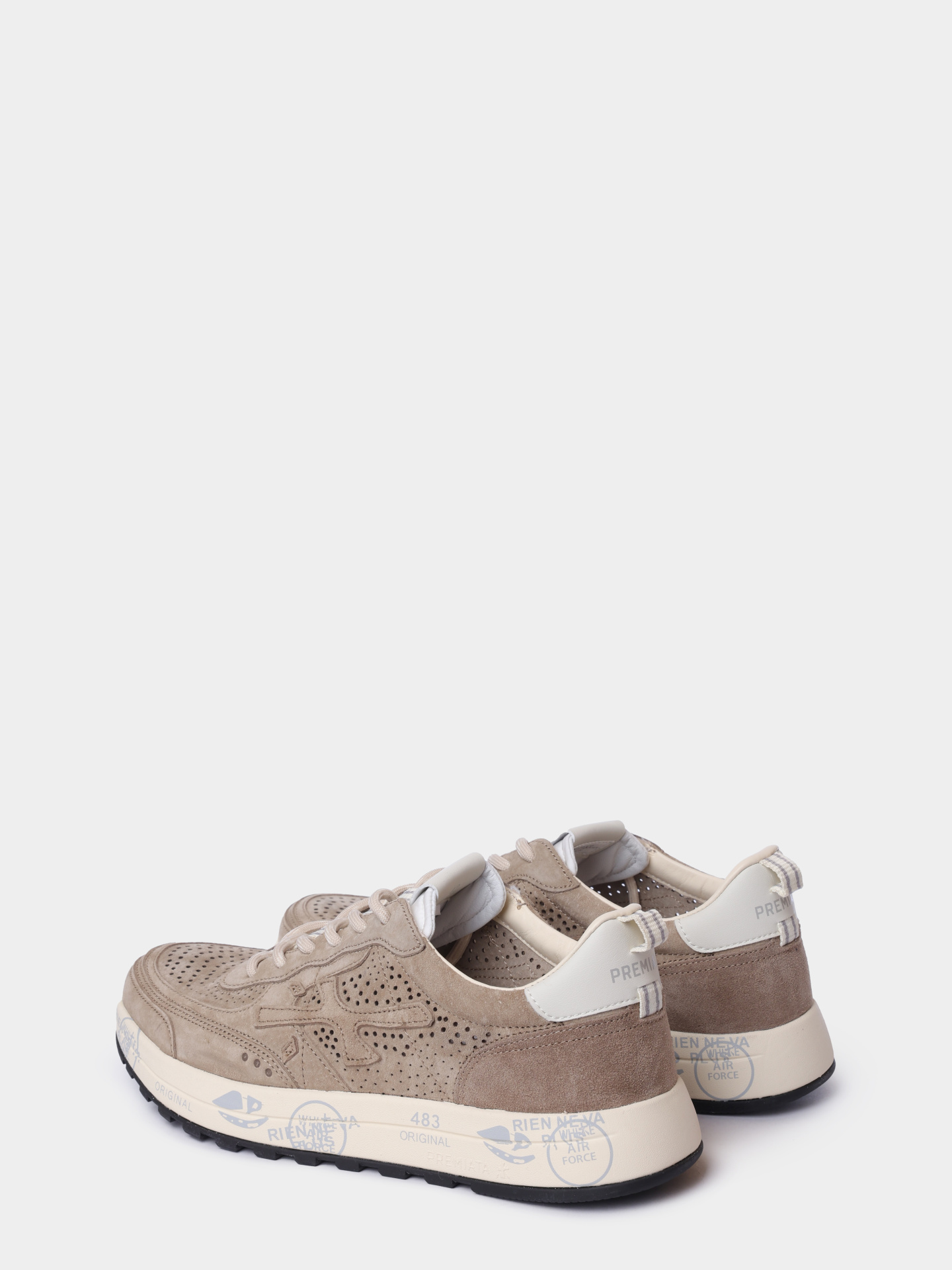 Кроссовки Premiata Sport NOUS VAR 8288 бежевые мужские комбинрованные с перфорацией  — купить в интернет-магазине Verdistore