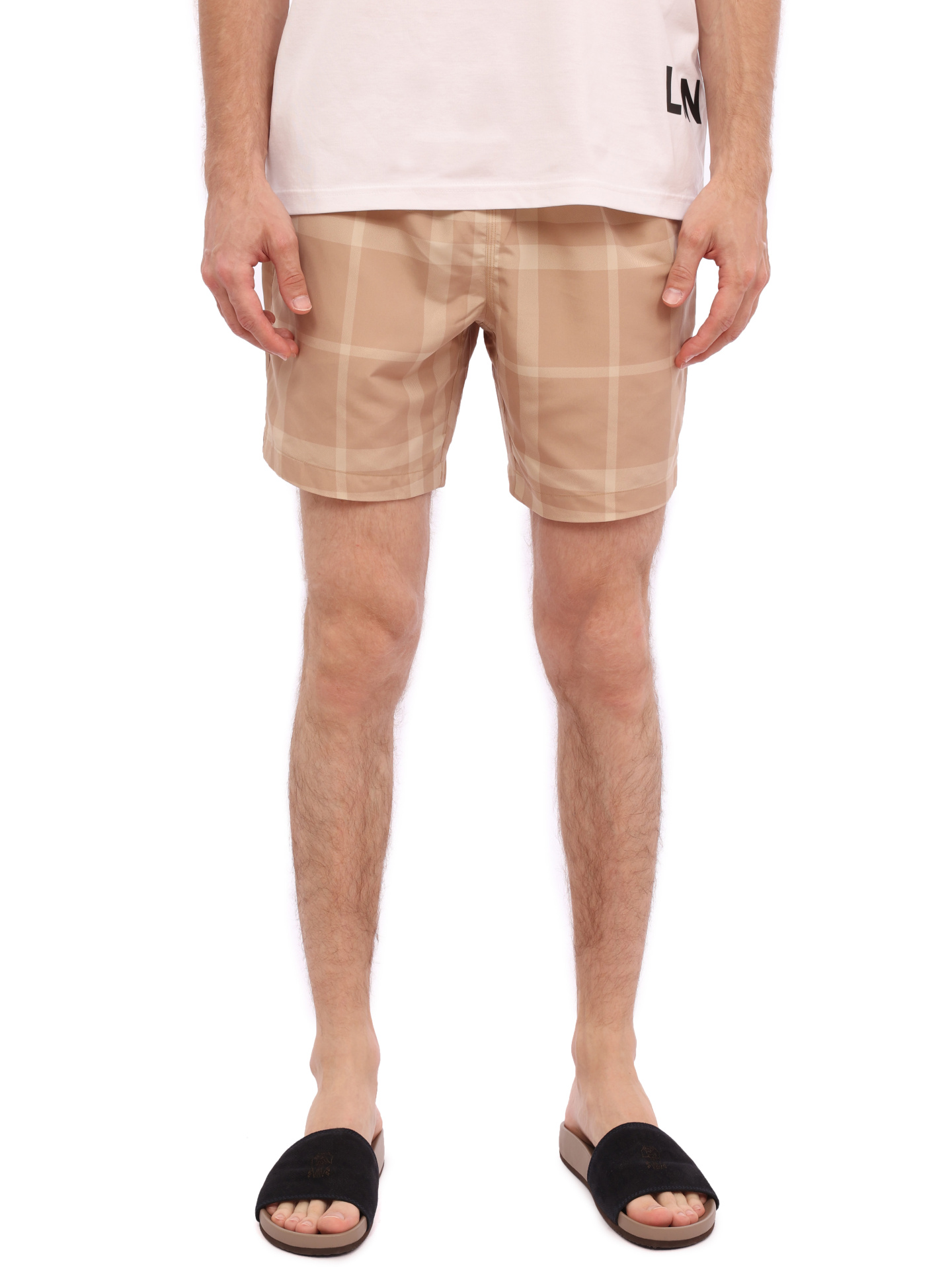 Шорты Burberry 8068555 A7464 бежевые мужские в клетку — купить в интернет-магазине Verdistore