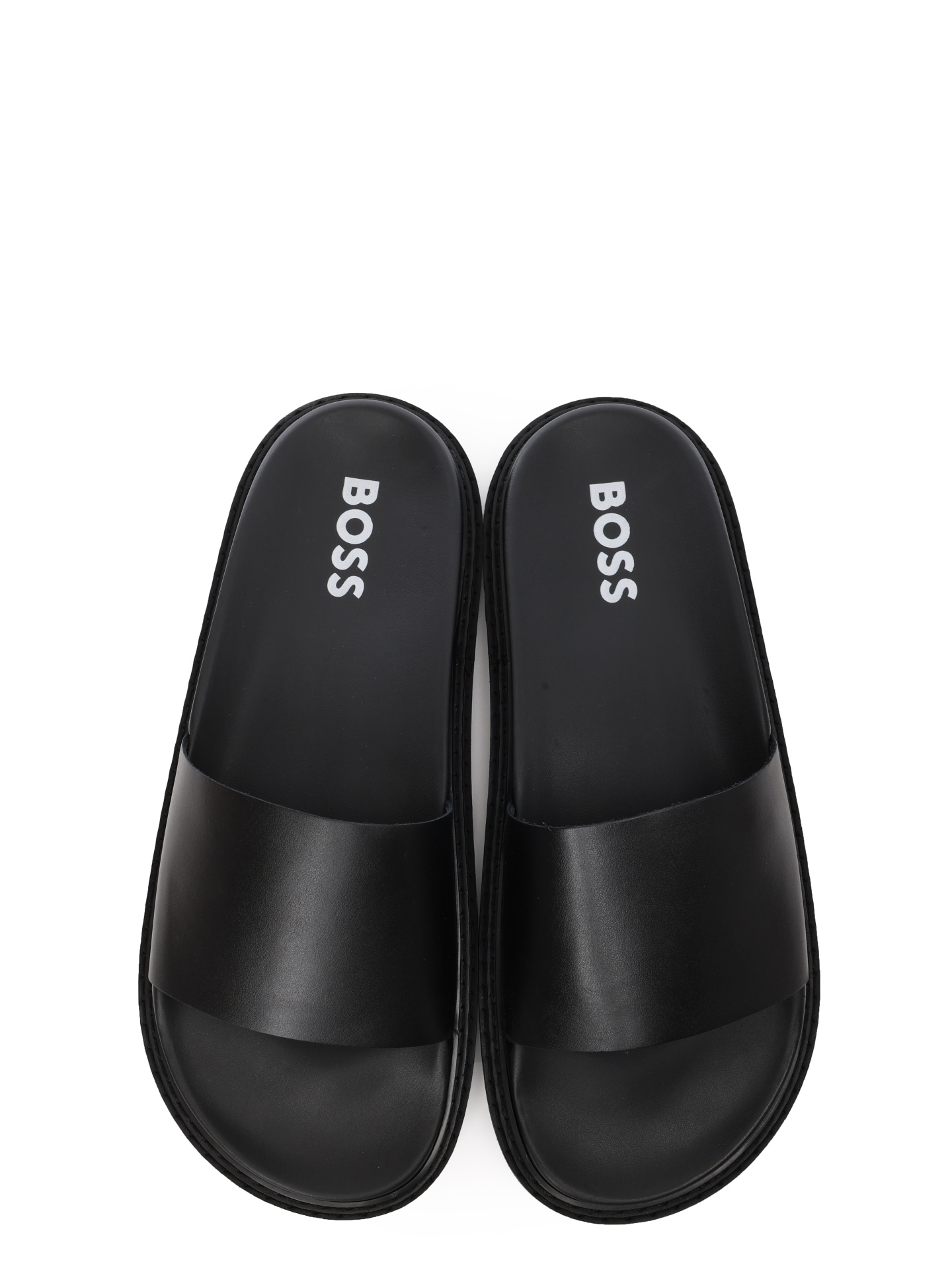 Шлепанцы Boss 50516786 001 черные мужские из кожи — купить в интернет-магазине Verdistore