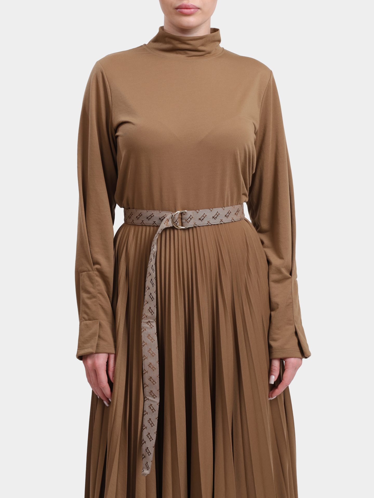 Платье AB00043D 52105 2157 кэмел женское с поясом — купить в интернет-магазине Verdistore