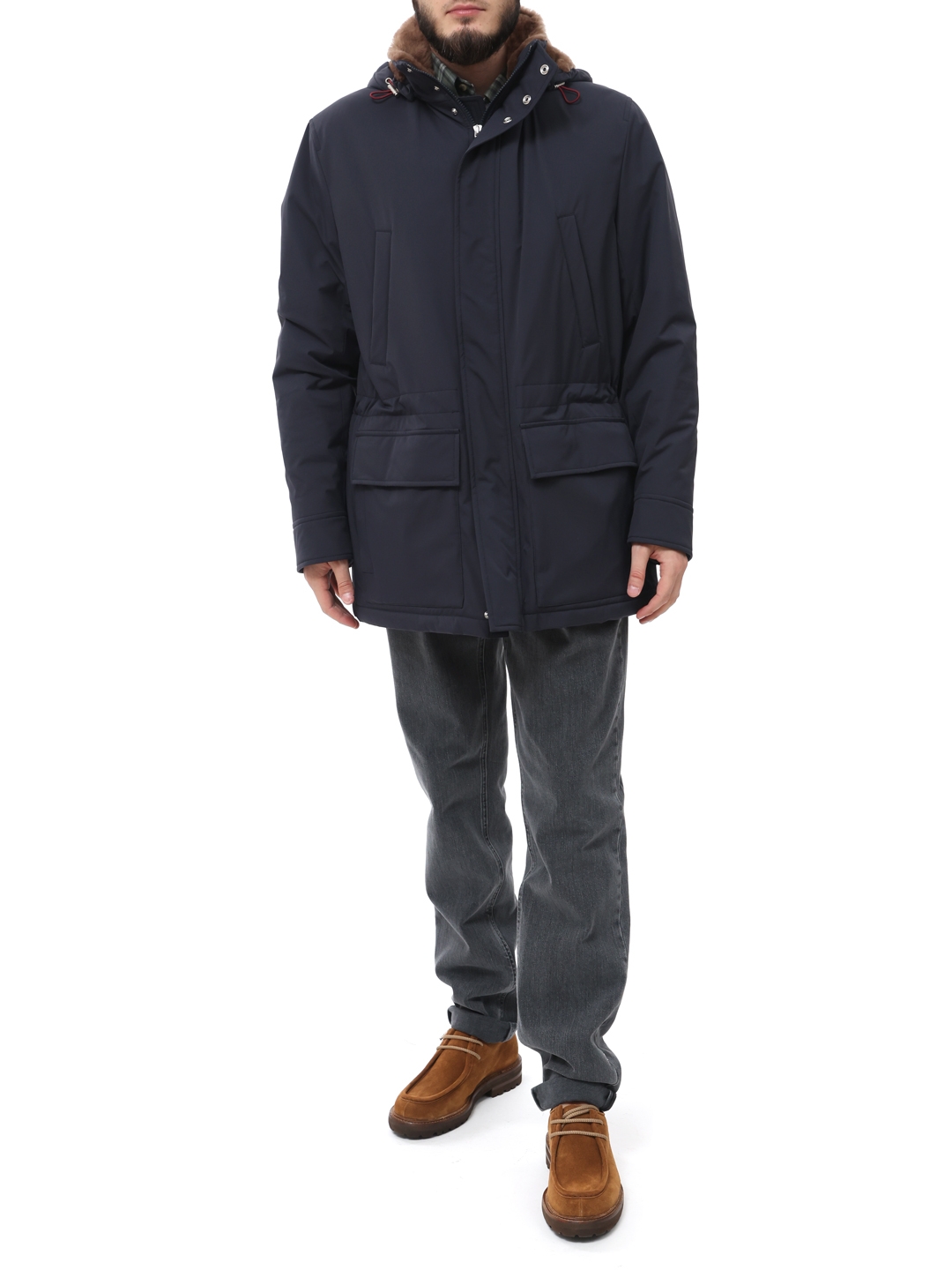 Парка Brunello Cucinelli MM4596401 CJ357 темно-синяя мужская — купить в интернет-магазине Verdistore