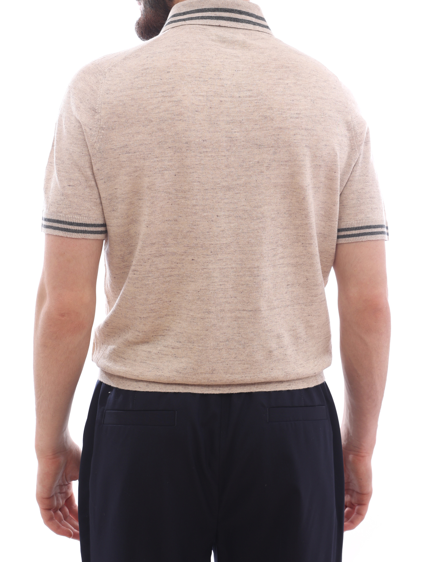 Поло Brunello Cucinelli M2L18305 CL432 бежевое мужское — купить в интернет-магазине Verdistore