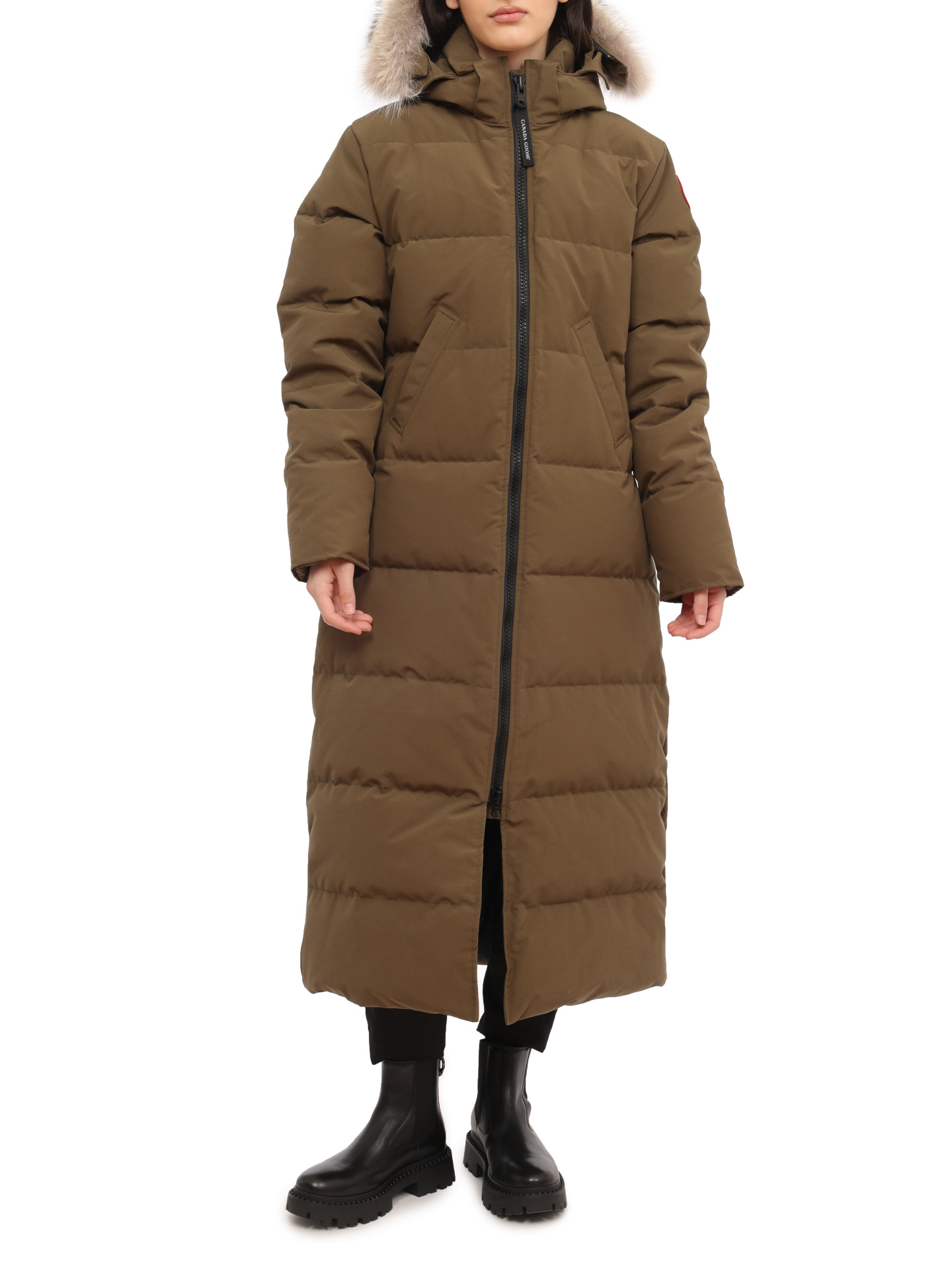 Пуховик Canada Goose 3035L темно-зеленый женский — купить в интернет-магазине Verdistore