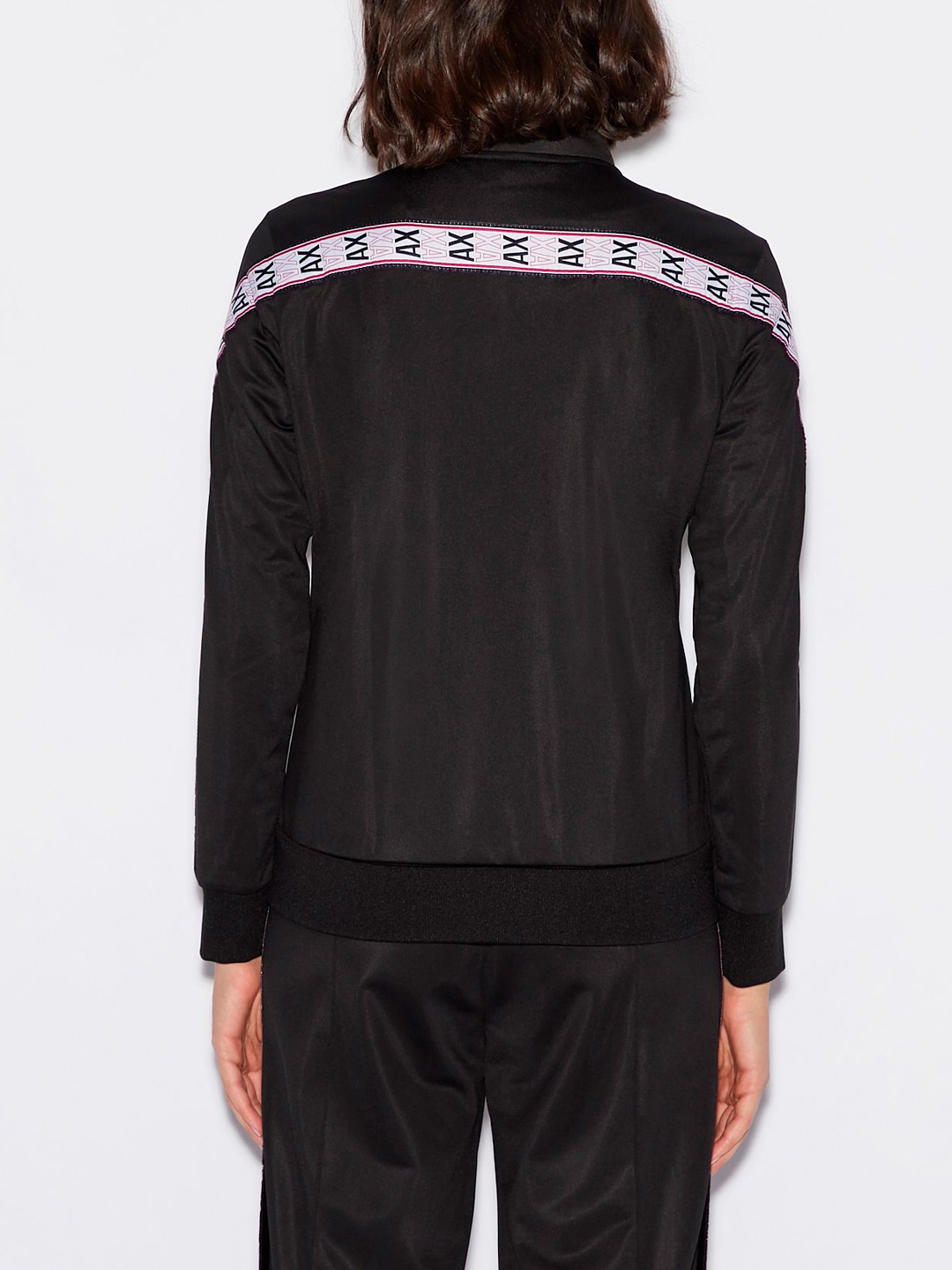 Мастерка Armani Exchange 6GYM86 1200 черная женская с воротом-стойкой — купить в интернет-магазине Verdistore