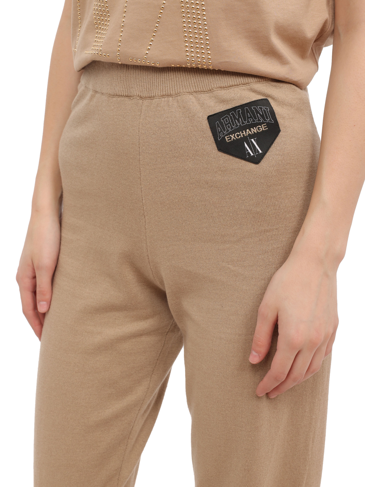 Брюки Armani Exchange 6RYP2K YMX3Z 0748 трикотажные женские с манжетами — купить в интернет-магазине Verdistore