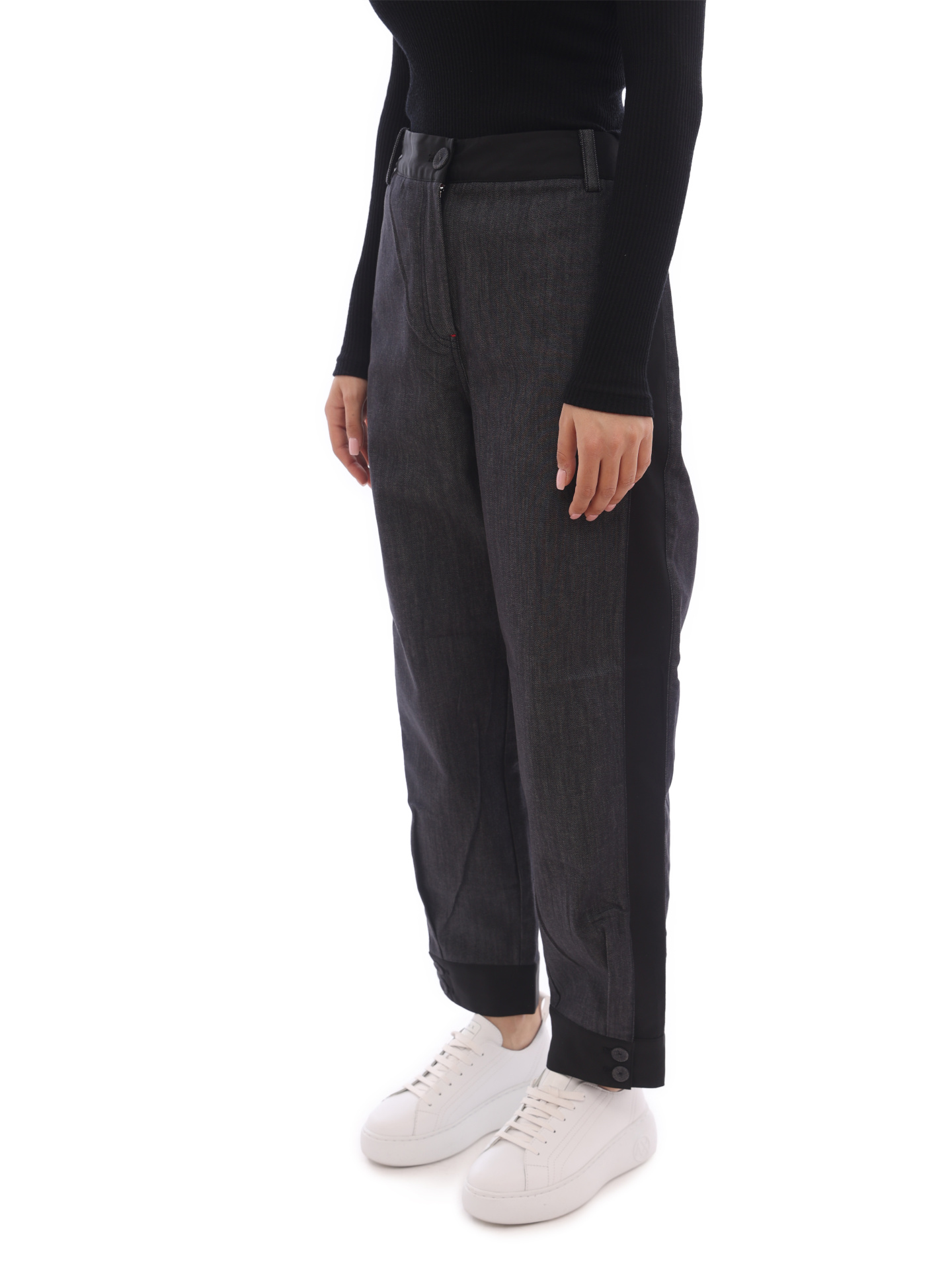 Брюки Armani Exchange 6KYP42 Y2DGZ 1500 темно-серые женские с лампасами — купить в интернет-магазине Verdistore