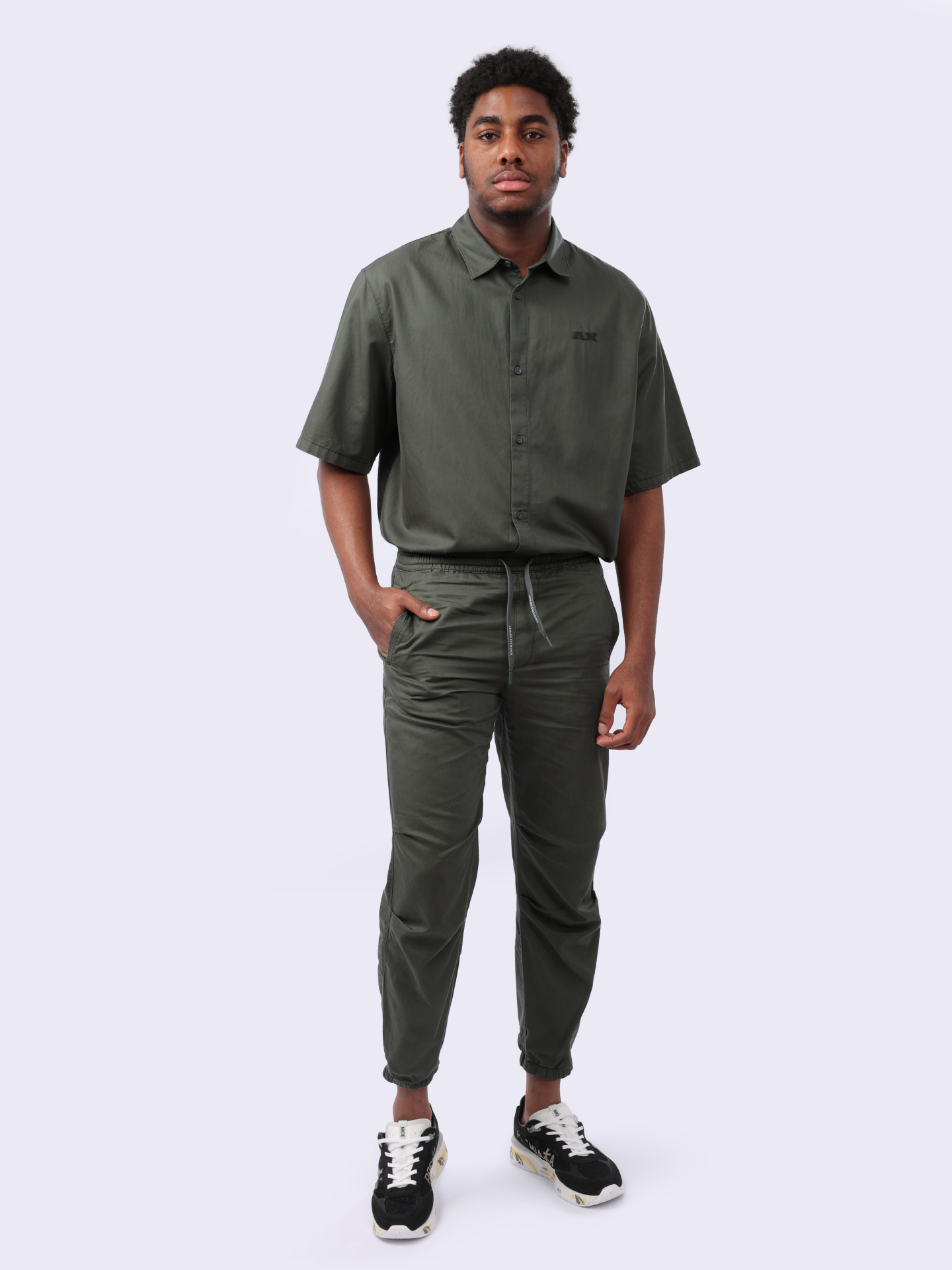 Брюки Armani Exchange 3DZP33 ZN3LZ 1839 темно-зеленые мужские — купить в интернет-магазине Verdistore