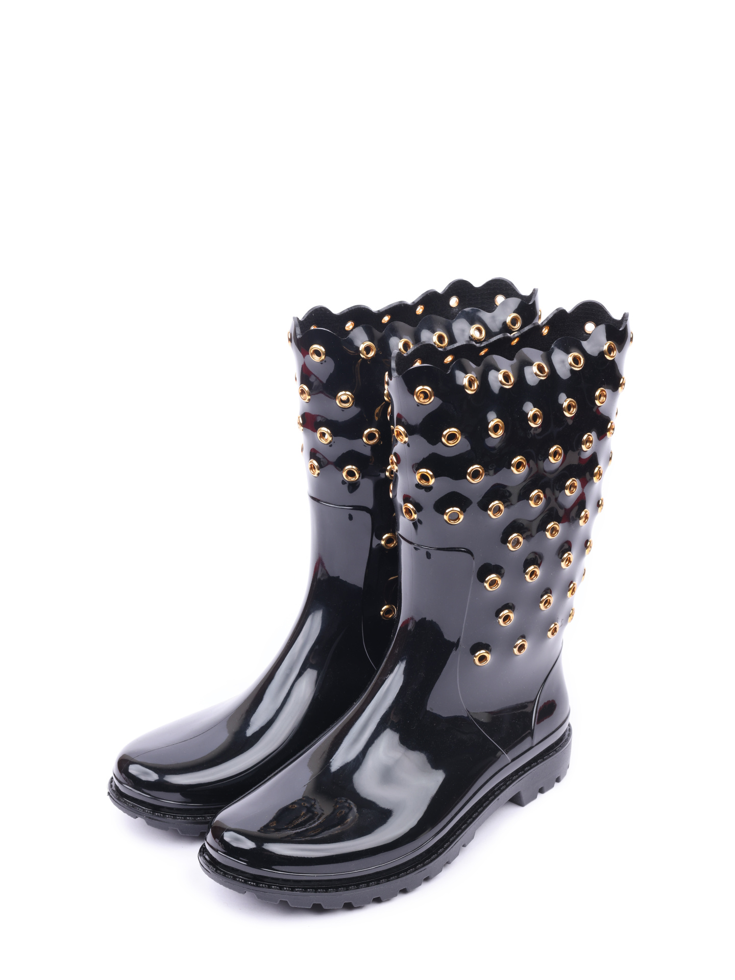 Сапоги резиновые Red Valentino IQ2S0571POV N06 черные женские — купить в интернет-магазине Verdistore