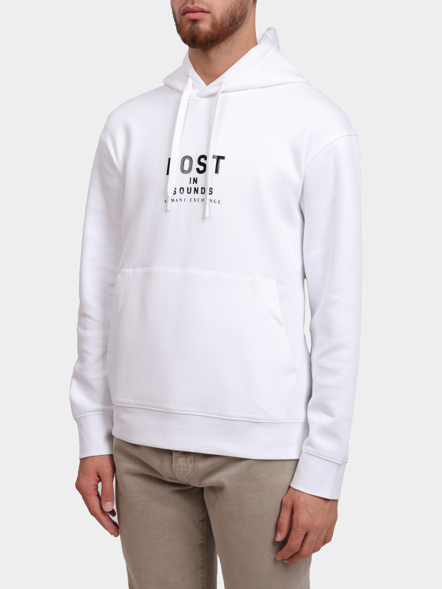 Худи Armani Exchange XM000490 AF13047 U0009 белое мужское — купить в интернет-магазине Verdistore