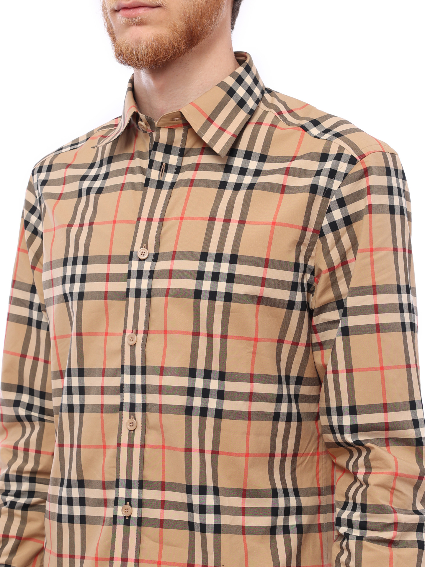 Рубашка Burberry 8020863 A7028 хлопковая мужская в клетку — купить в интернет-магазине Verdistore