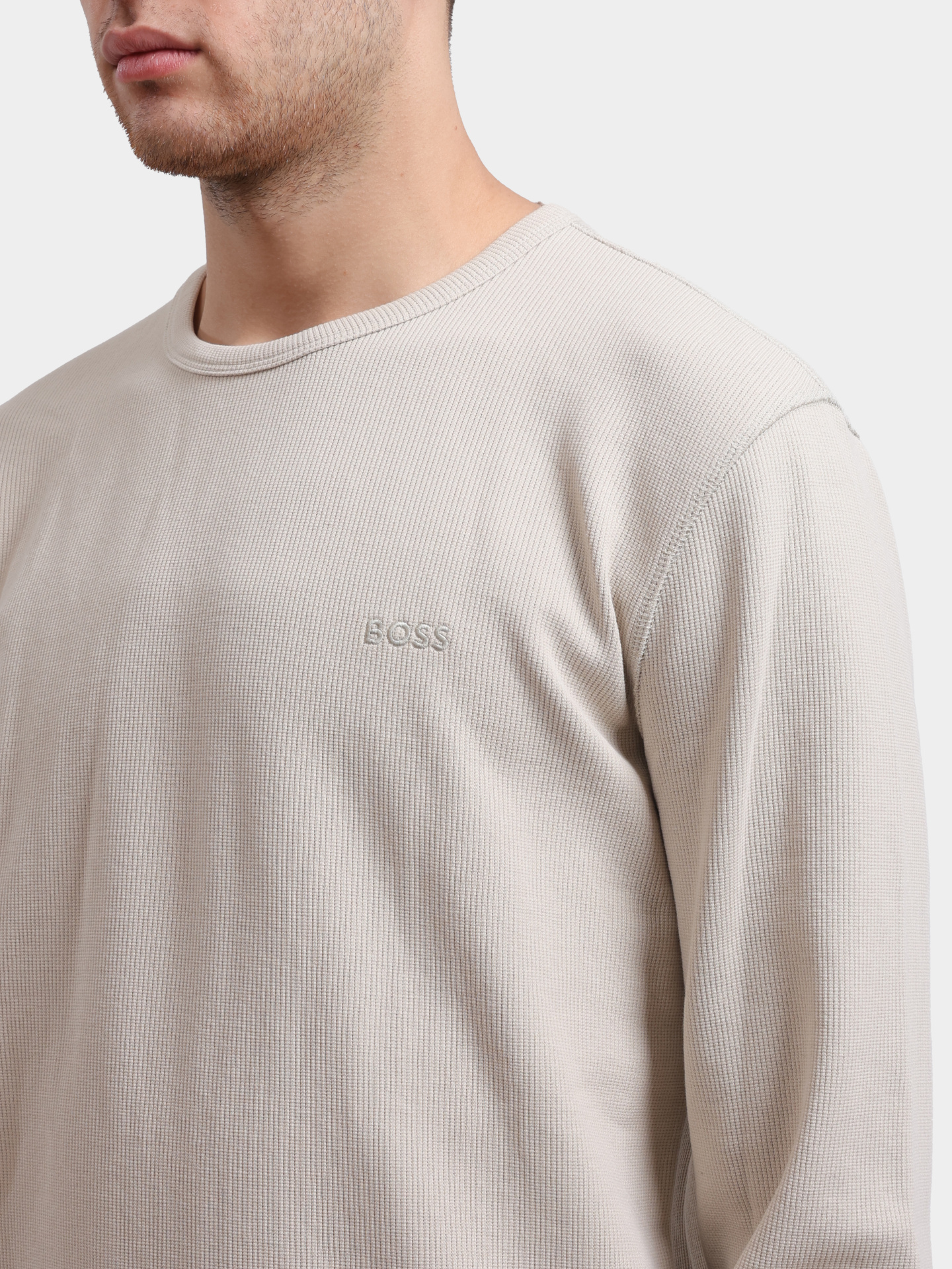 Лонгслив Boss 50520725 271 молочный мужской — купить в интернет-магазине Verdistore