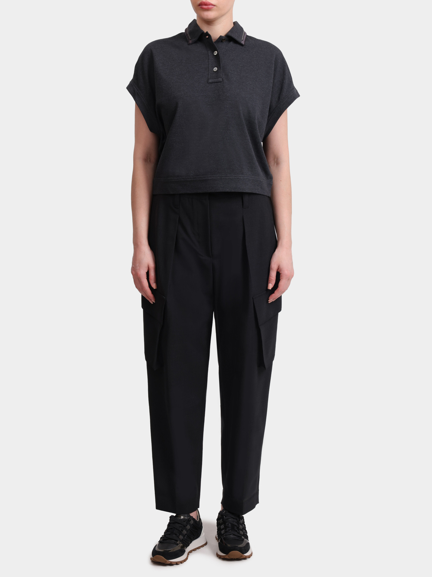 Поло Brunello Cucinelli M0T63EM405 C8127 укороченное женское — купить в интернет-магазине Verdistore