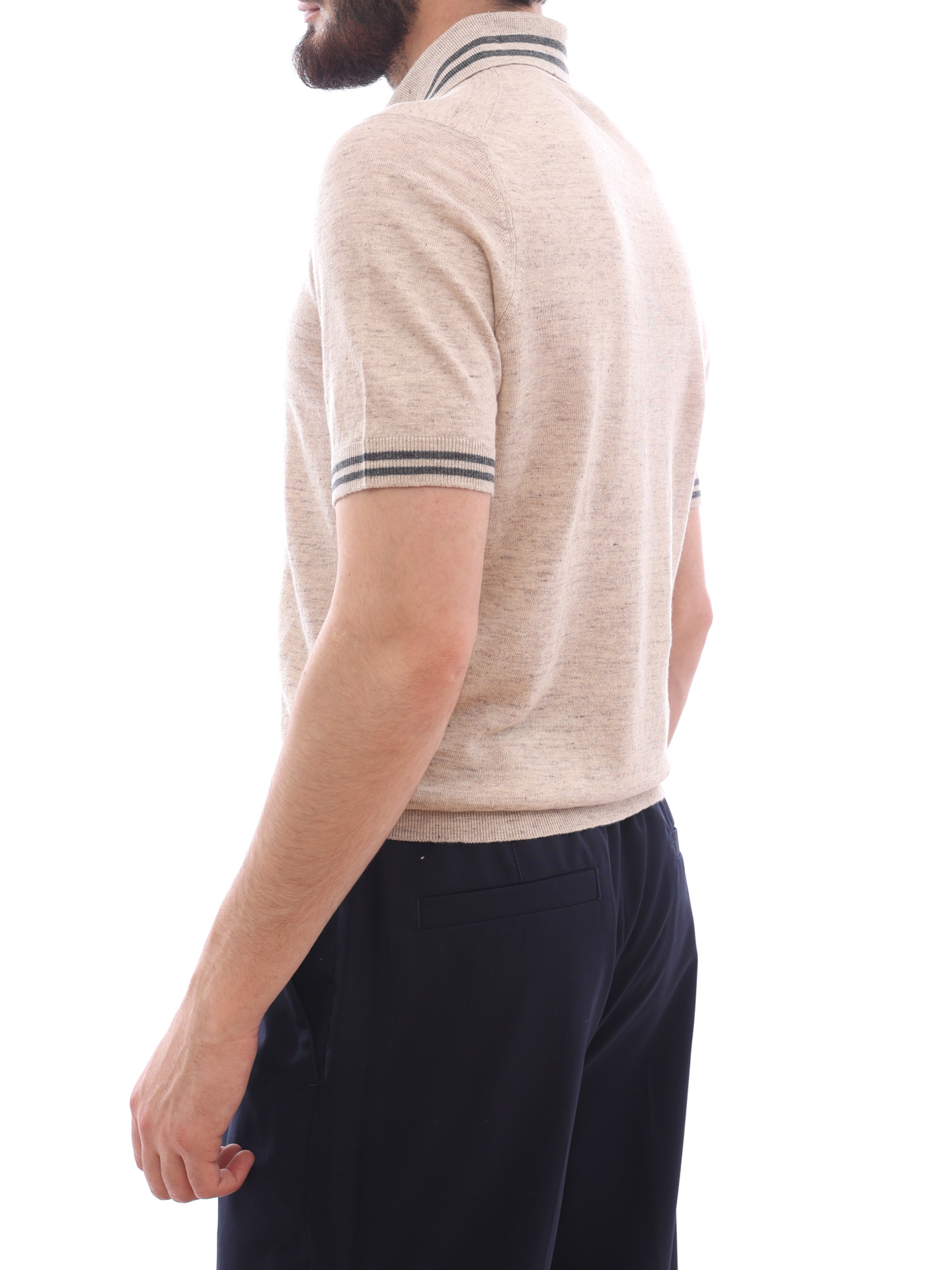 Поло Brunello Cucinelli M2L18305 CL432 бежевое мужское — купить в интернет-магазине Verdistore