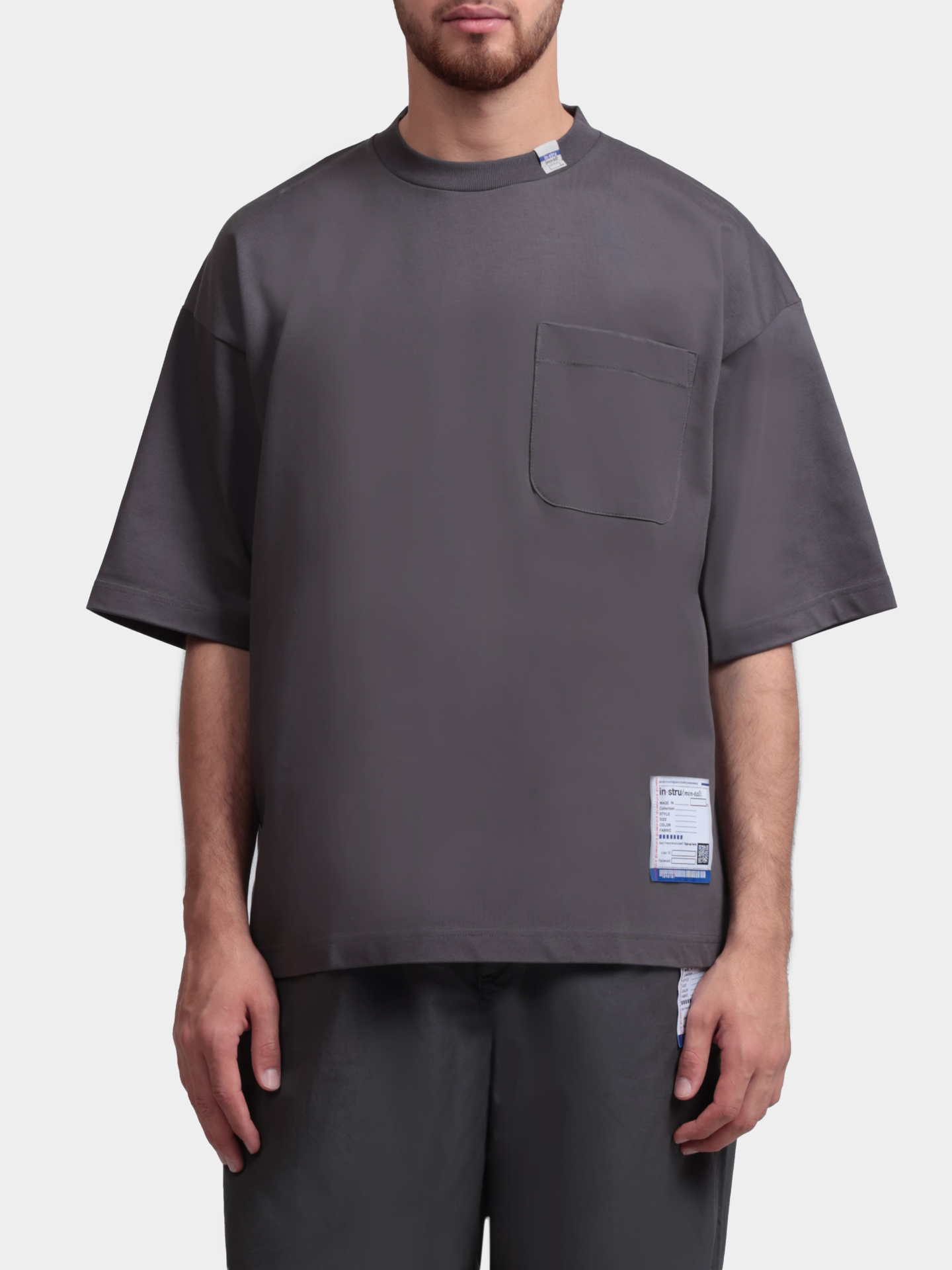 Футболка MAISON MIHARA YASUHIRO I16TS552 DKGRAY темно-серая мужская свободного кроя — купить в интернет-магазине Verdistore