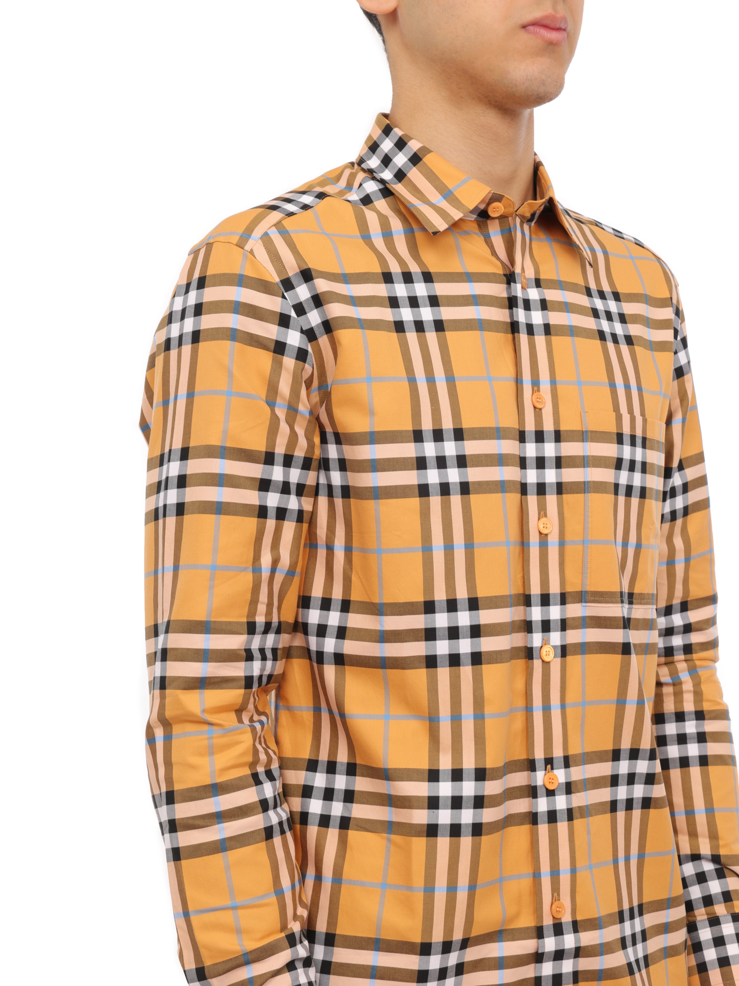 Рубашка Burberry 8071523 B6234 хлопковая мужская в клетку — купить в интернет-магазине Verdistore