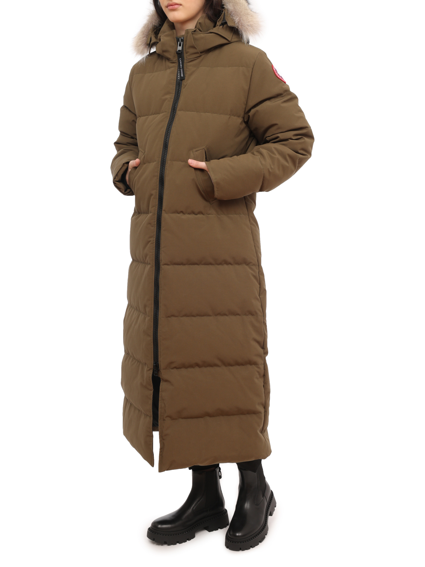 Пуховик Canada Goose 3035L темно-зеленый женский — купить в интернет-магазине Verdistore