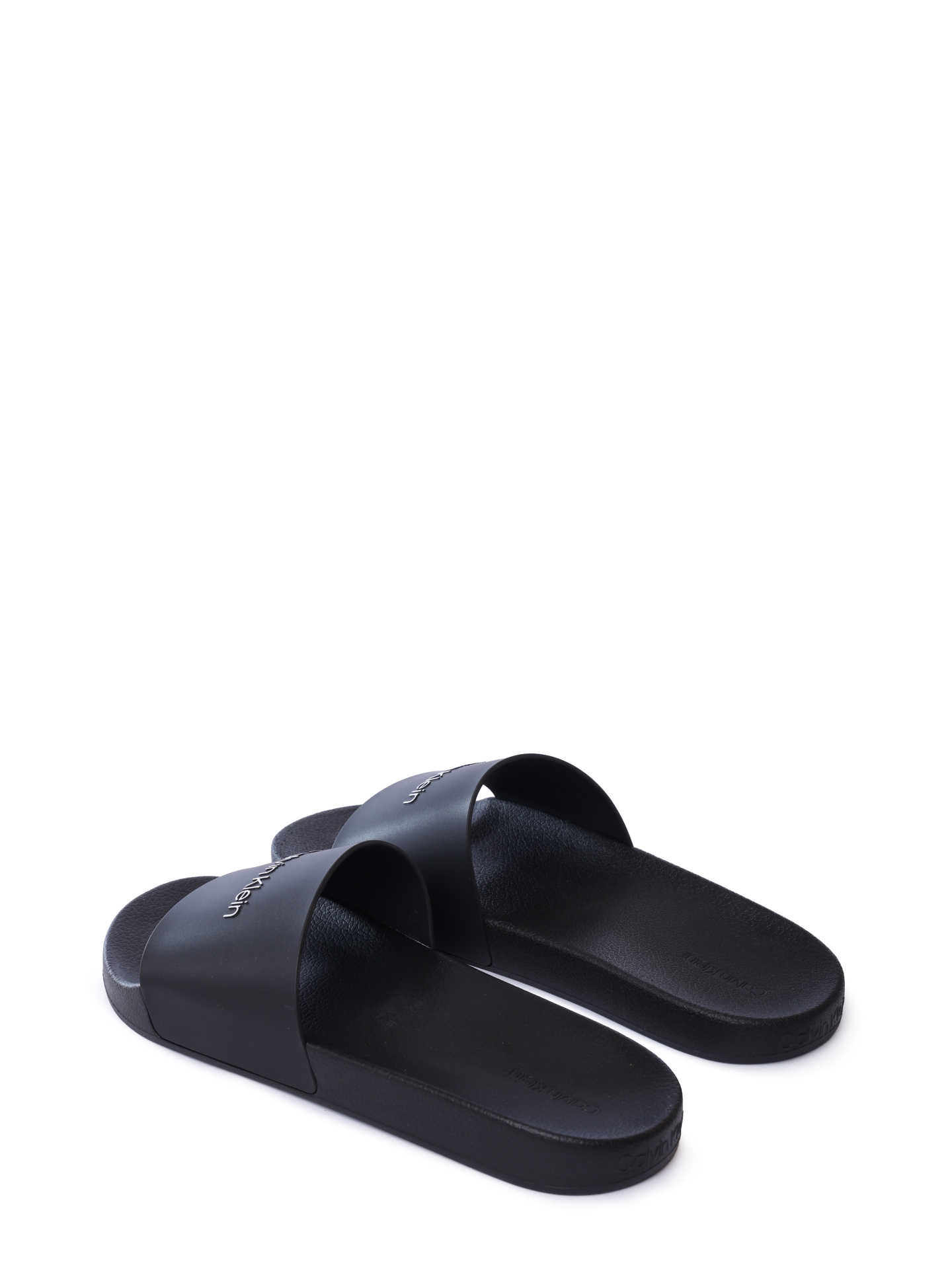 Шлепанцы Calvin Klein HM0HM00455 BEH черные мужские с логотипом — купить в интернет-магазине Verdistore