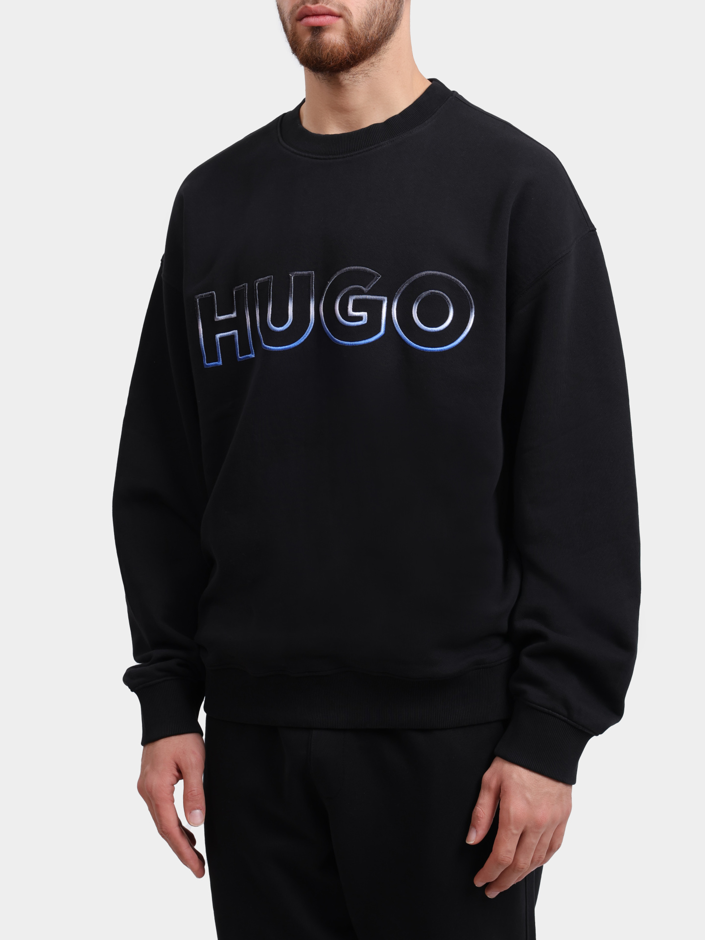 Свитшот Hugo Nogocrew 10273008 мужской с логотипом на груди — купить в интернет-магазине Verdistore