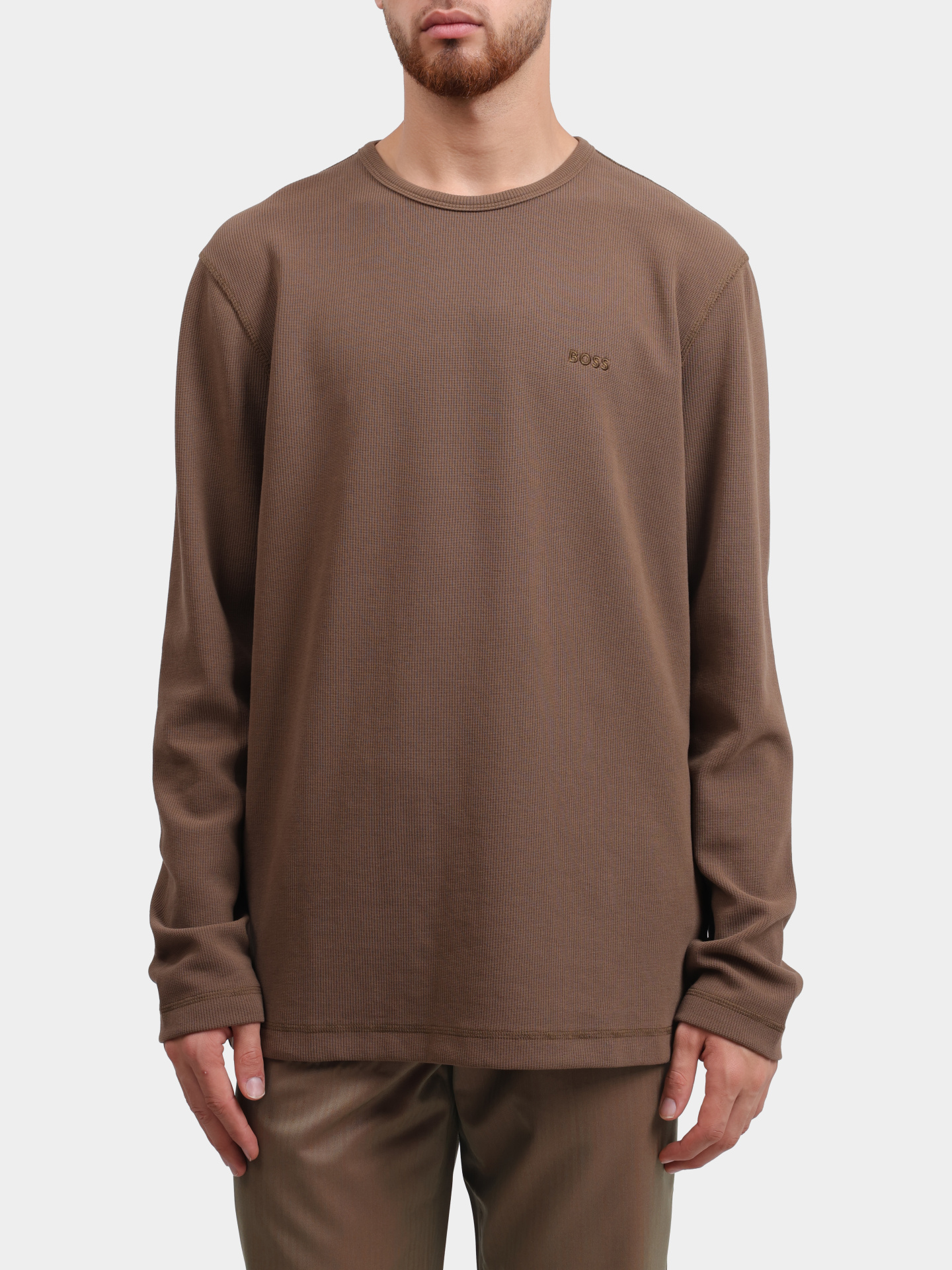 Лонгслив Boss 50520725 243 коричневый мужской — купить в интернет-магазине Verdistore