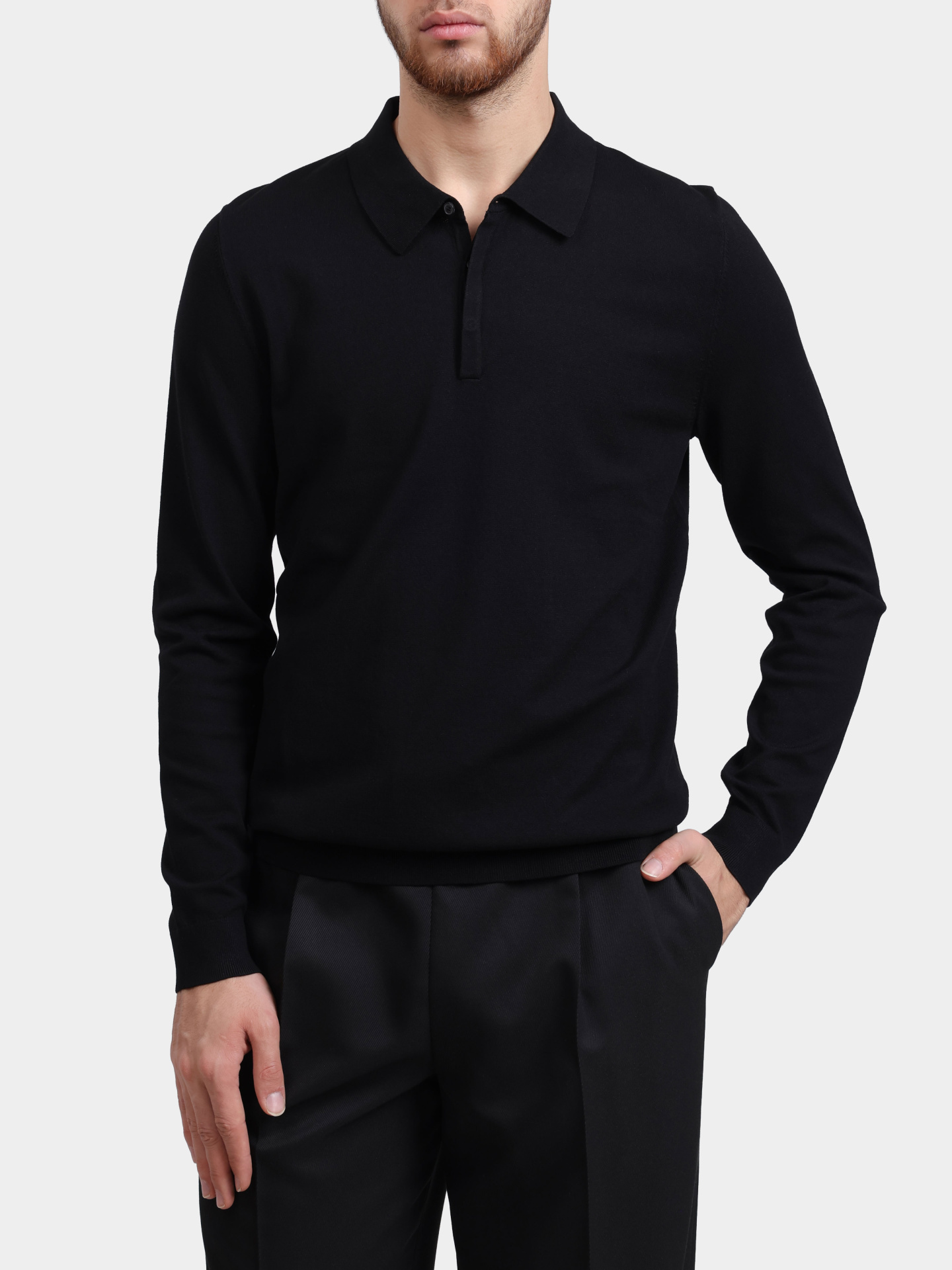 Свитер-поло Hugo 50532050 001 черный мужской — купить в интернет-магазине Verdistore