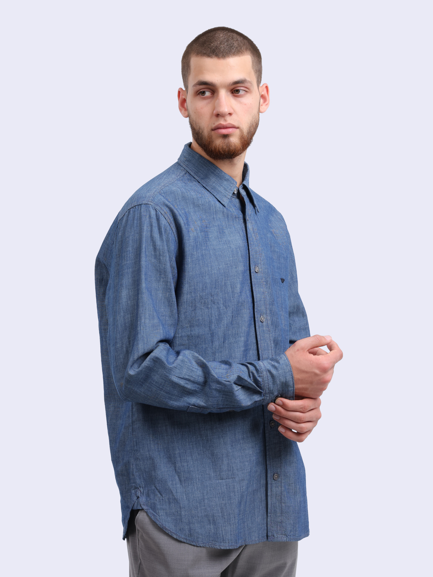 Рубашка Emporio Armani EM001527 AF15346 U9378 джинсовая мужская — купить в интернет-магазине Verdistore